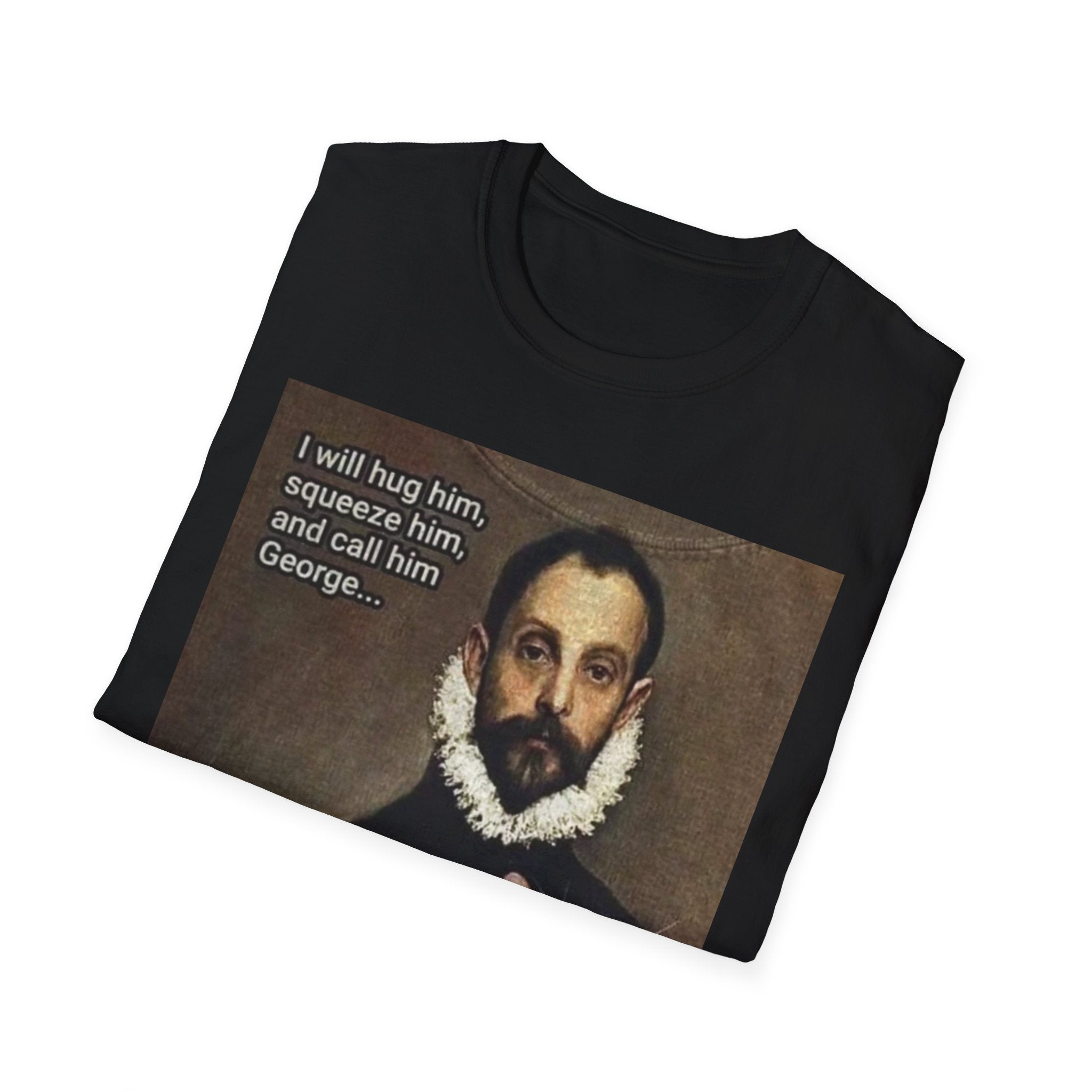 Funny Cat Meme T-Shirt — "I will hug him... The fuck you will" Vintage Portrait Cat Tee