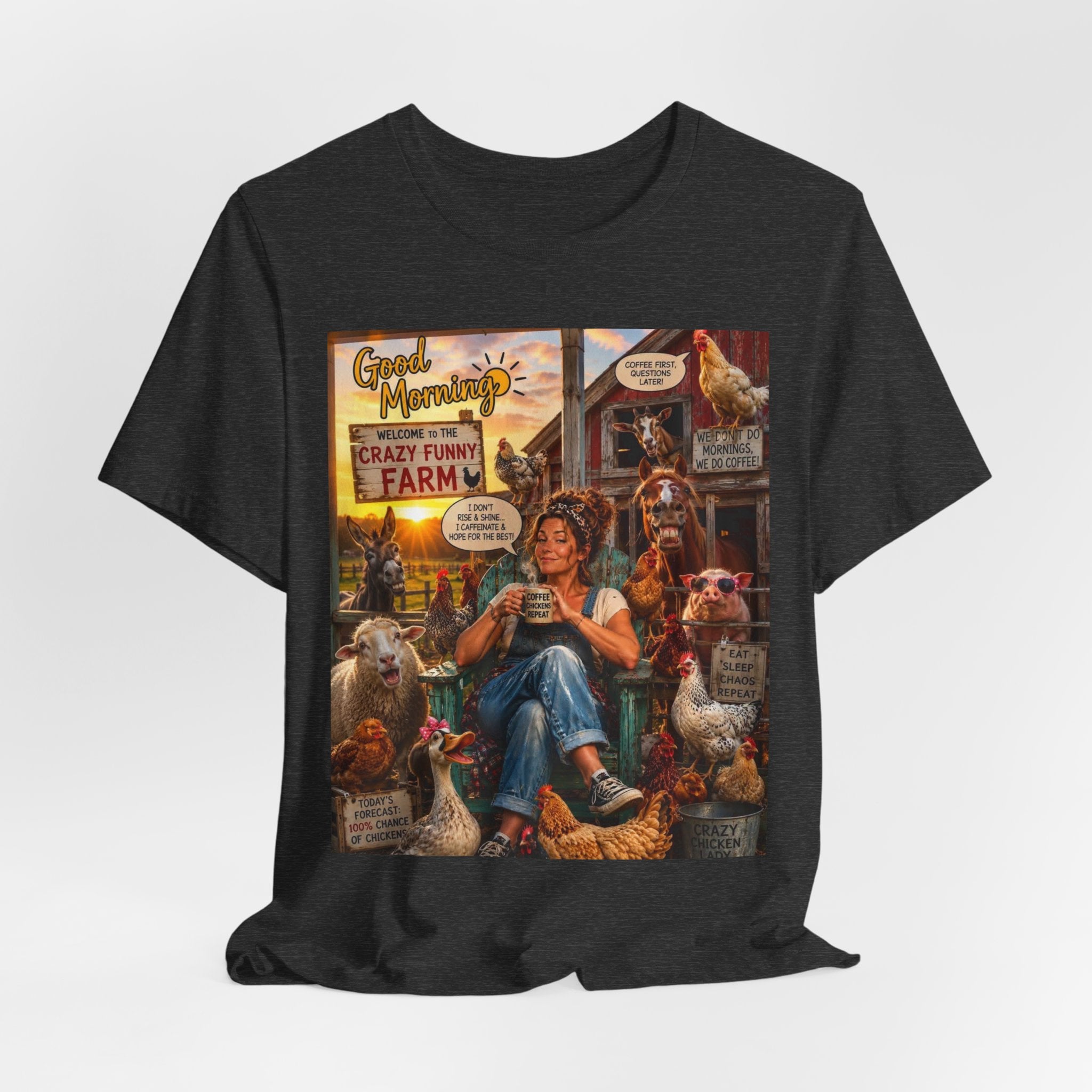 Farm Life T-Shirt — "Crazy Yummy Farm" Vintage Animal Graphic Tee