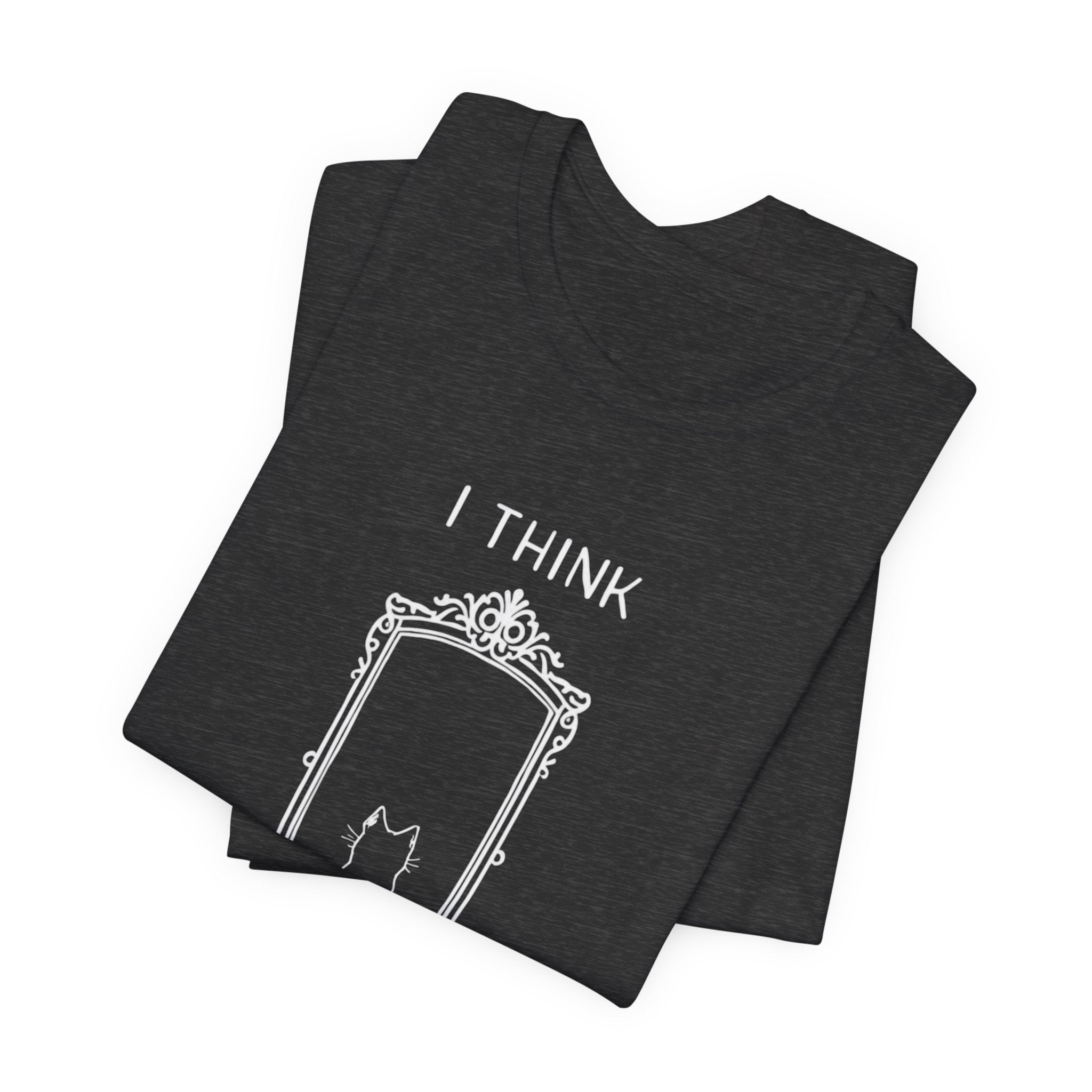 I Think Therefore I Am cat mirror T-Shirt | Cat Philosophy Tee