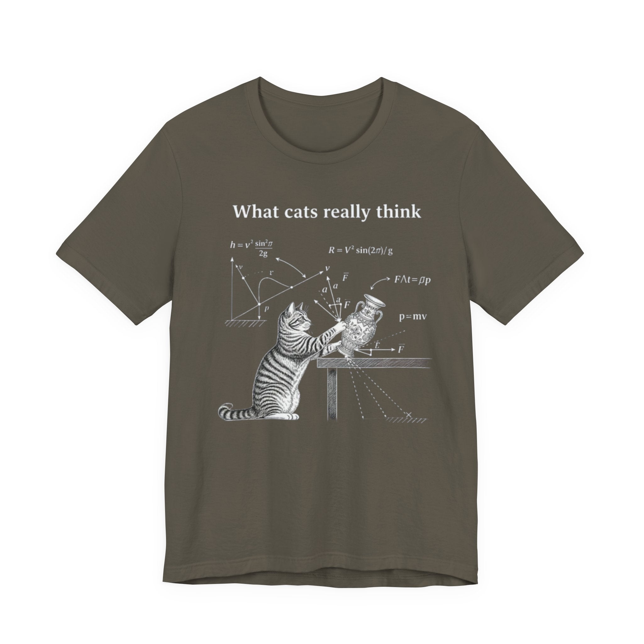 What Cats Really Think T-Shirt | Cat Physics Diagram Tee, Funny Cat Science Shirt