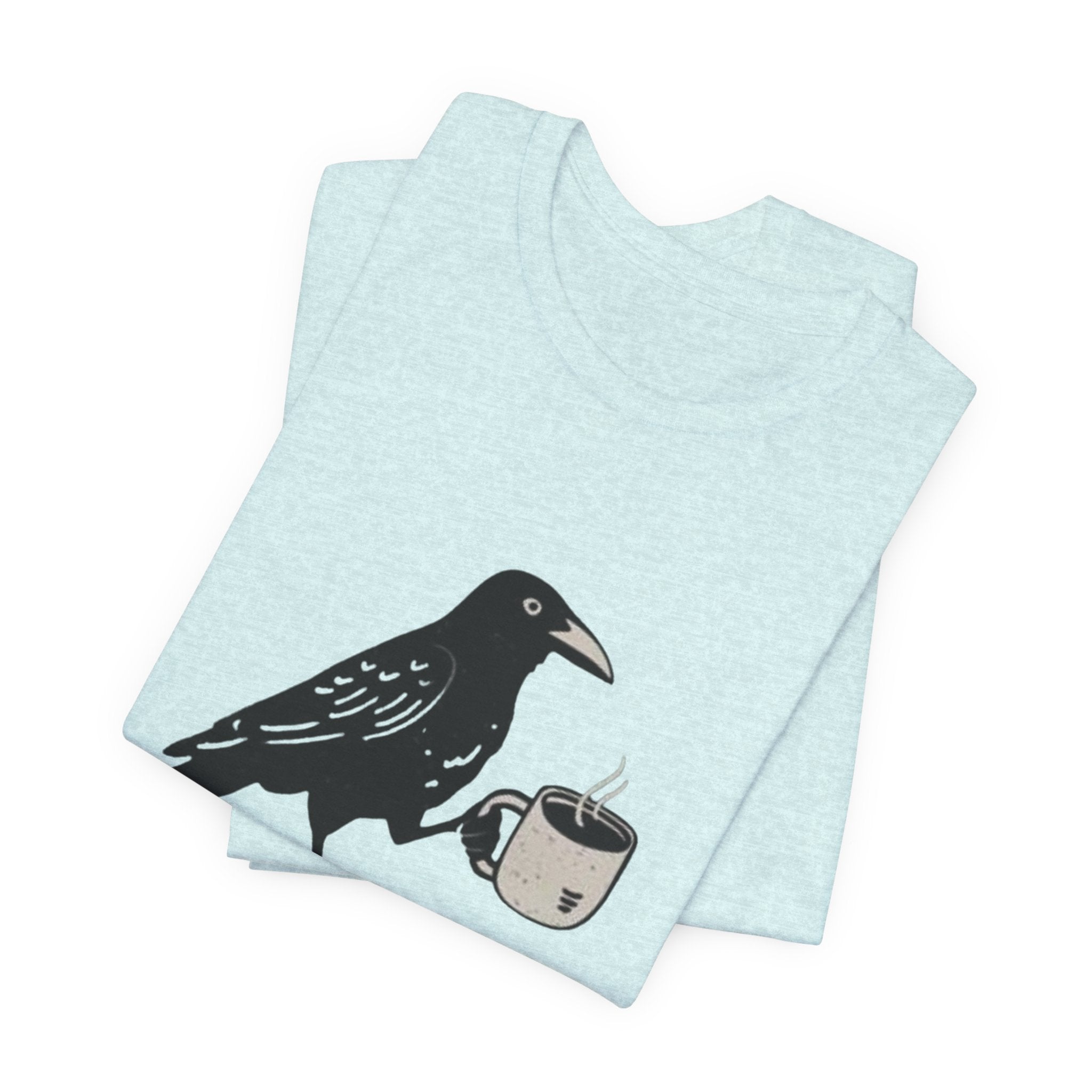 Crow Lover Unisex T-Shirt, Edgar Allen Poe Tee, Coffee Shirt, Bird Watching Top, Gothic Clothing