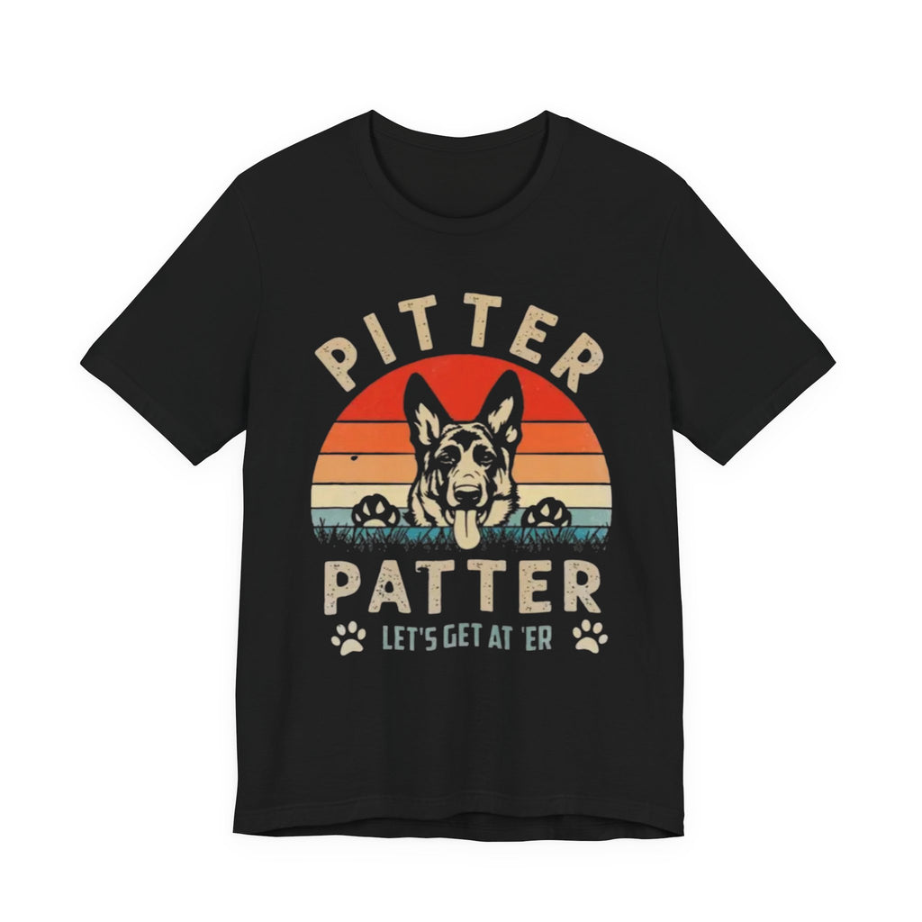Pitter Patter German Shepherd Tee — 'Let's Get at 'Er' Retro Dog T-Shirt
