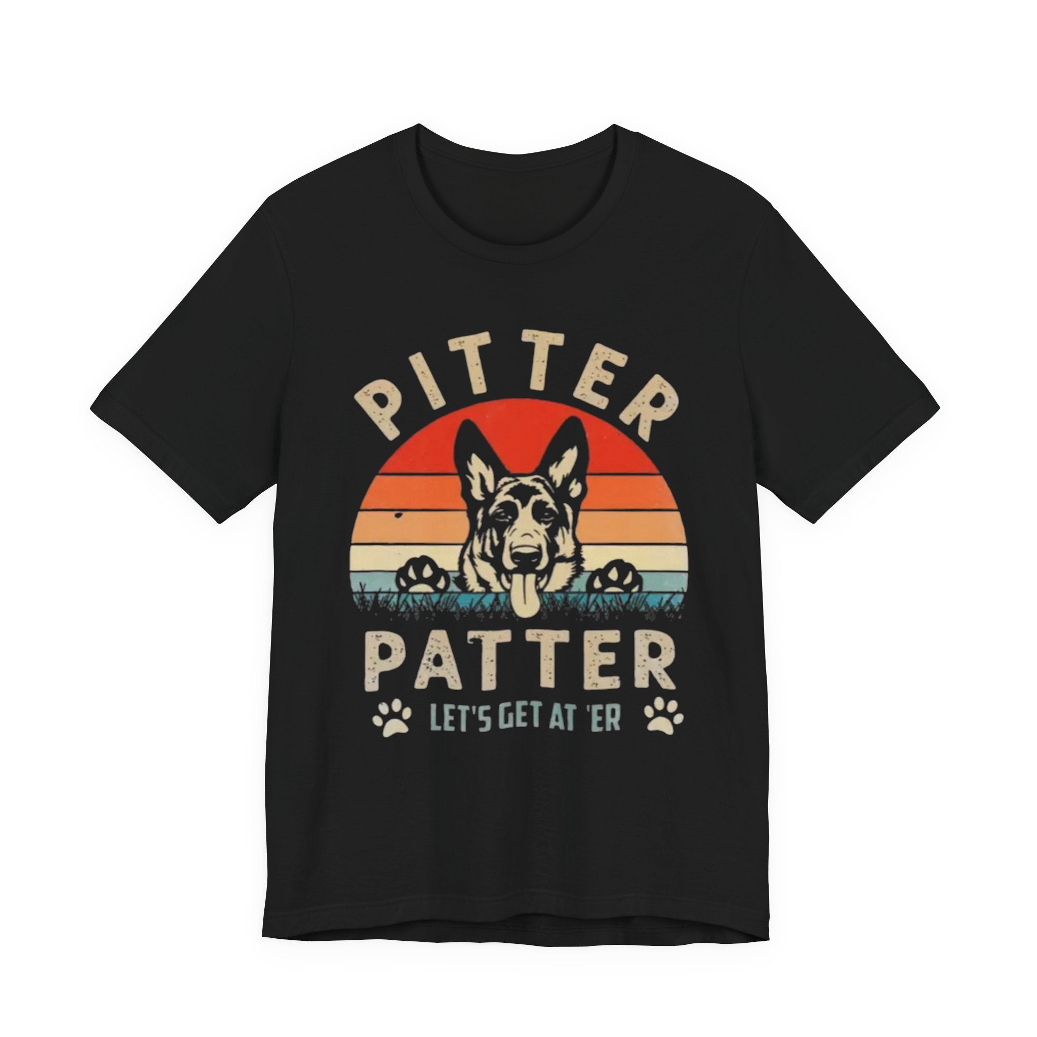 Pitter Patter German Shepherd Tee — 'Let's Get at 'Er' Retro Dog T-Shirt