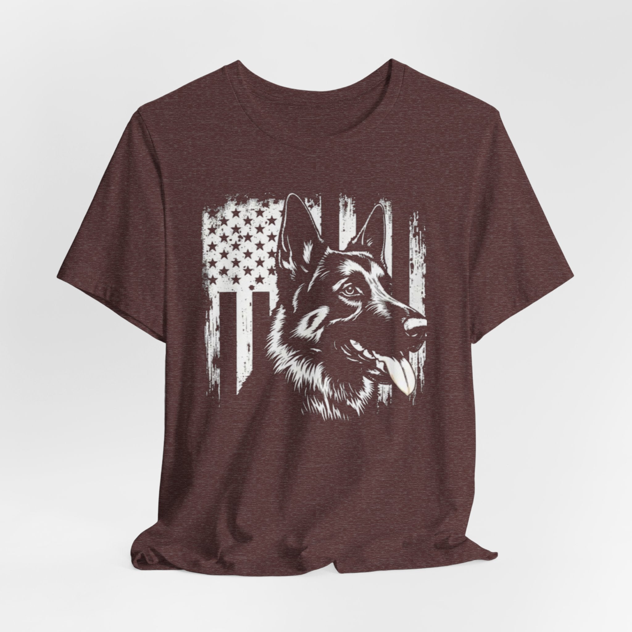 German Shepherd American Flag T‑Shirt — Patriotic K9 Tee