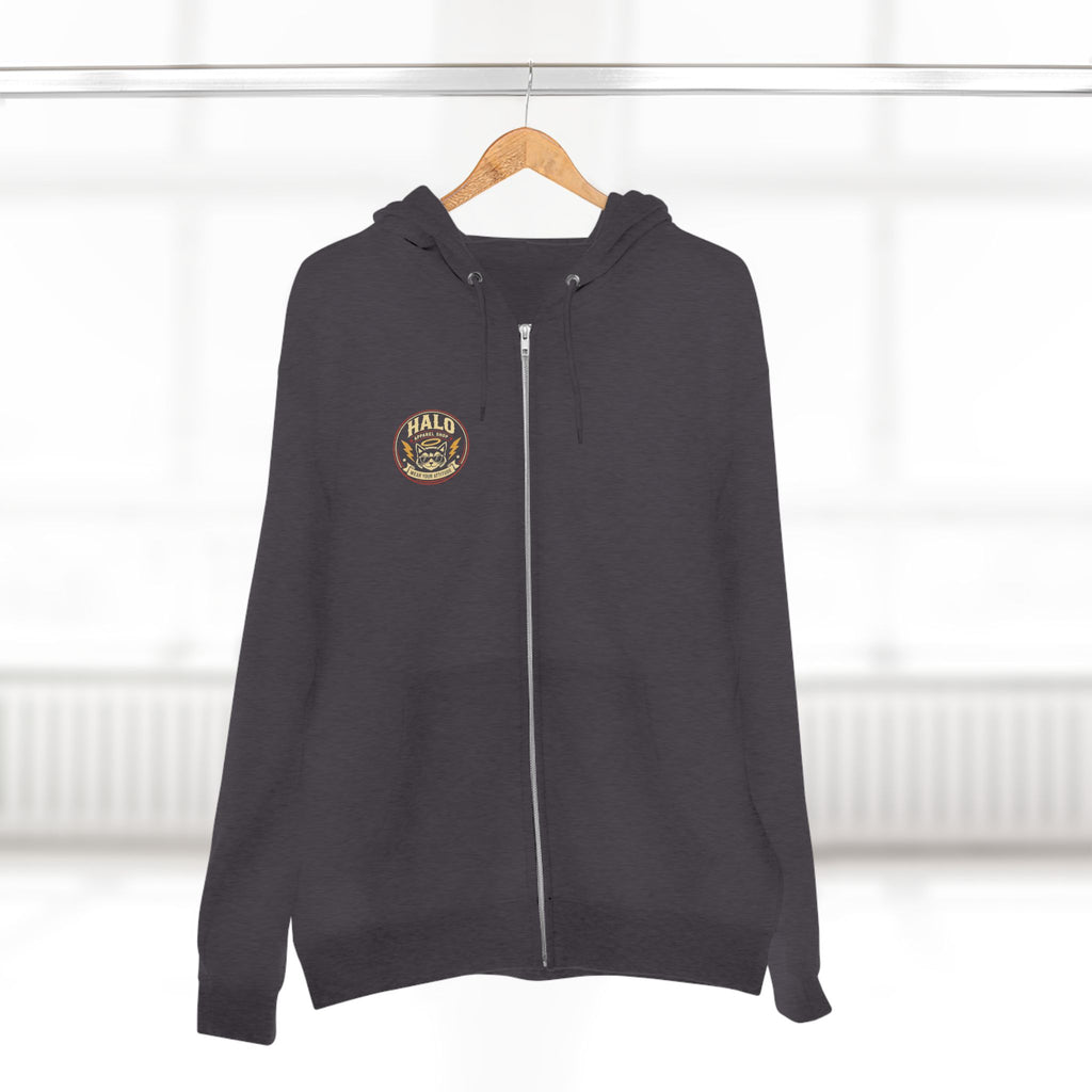 Halo Apparel Co. Vintage Cat Logo Zip Hoodie