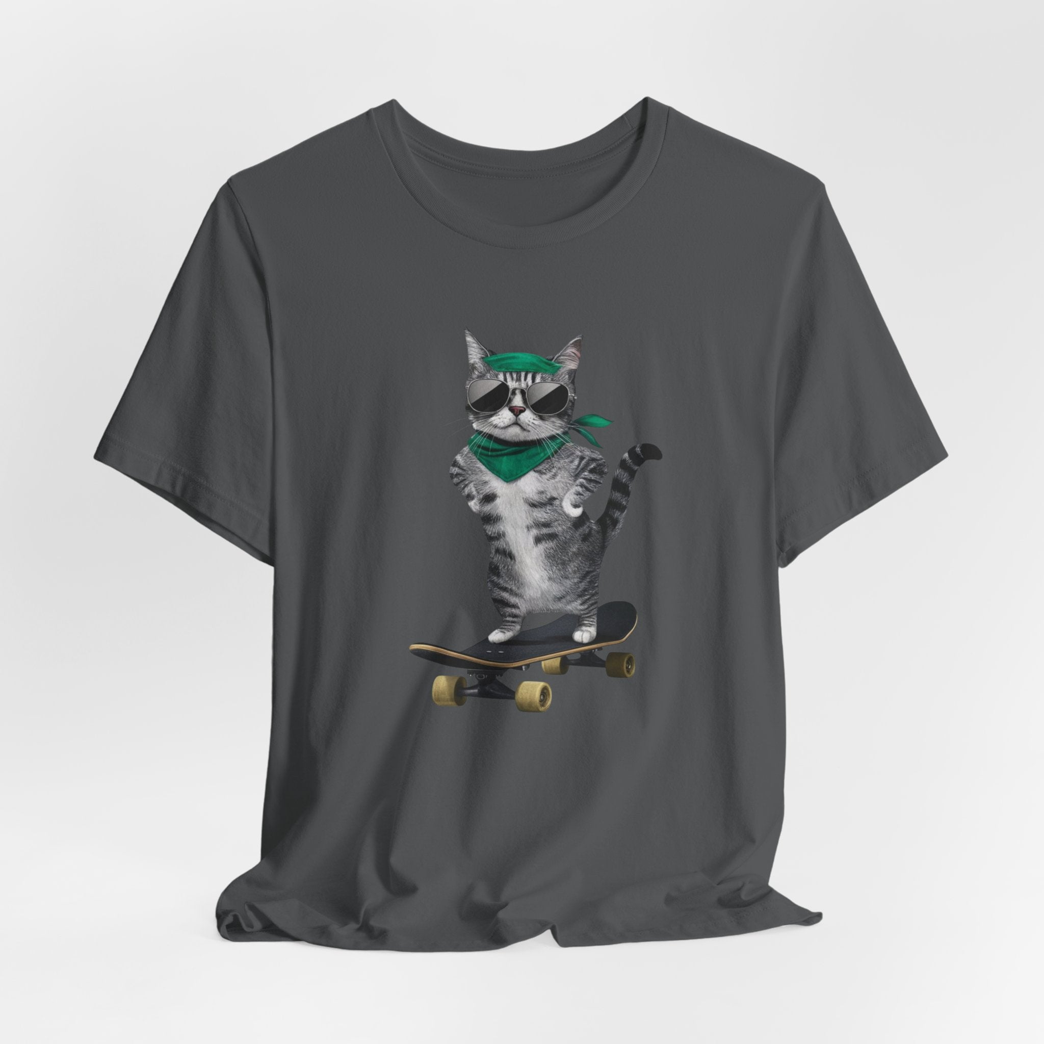 Skateboarding Cat Tee | Cool Cat on Skateboard Shirt
