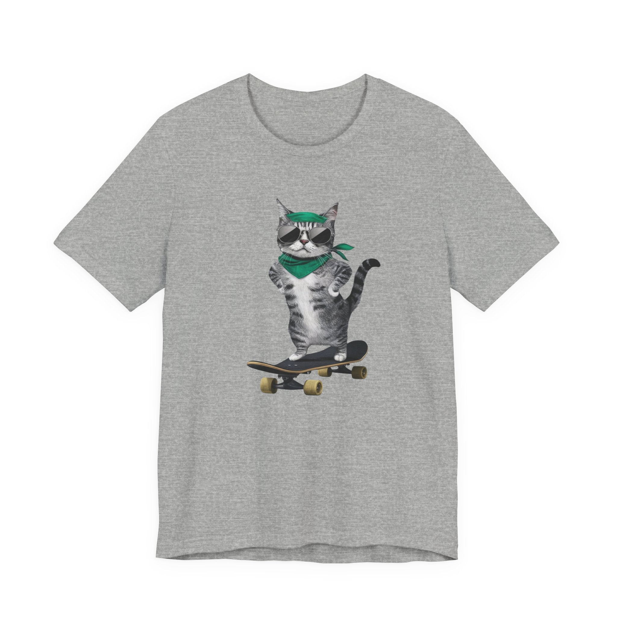 Skateboarding Cat Tee | Cool Cat on Skateboard Shirt