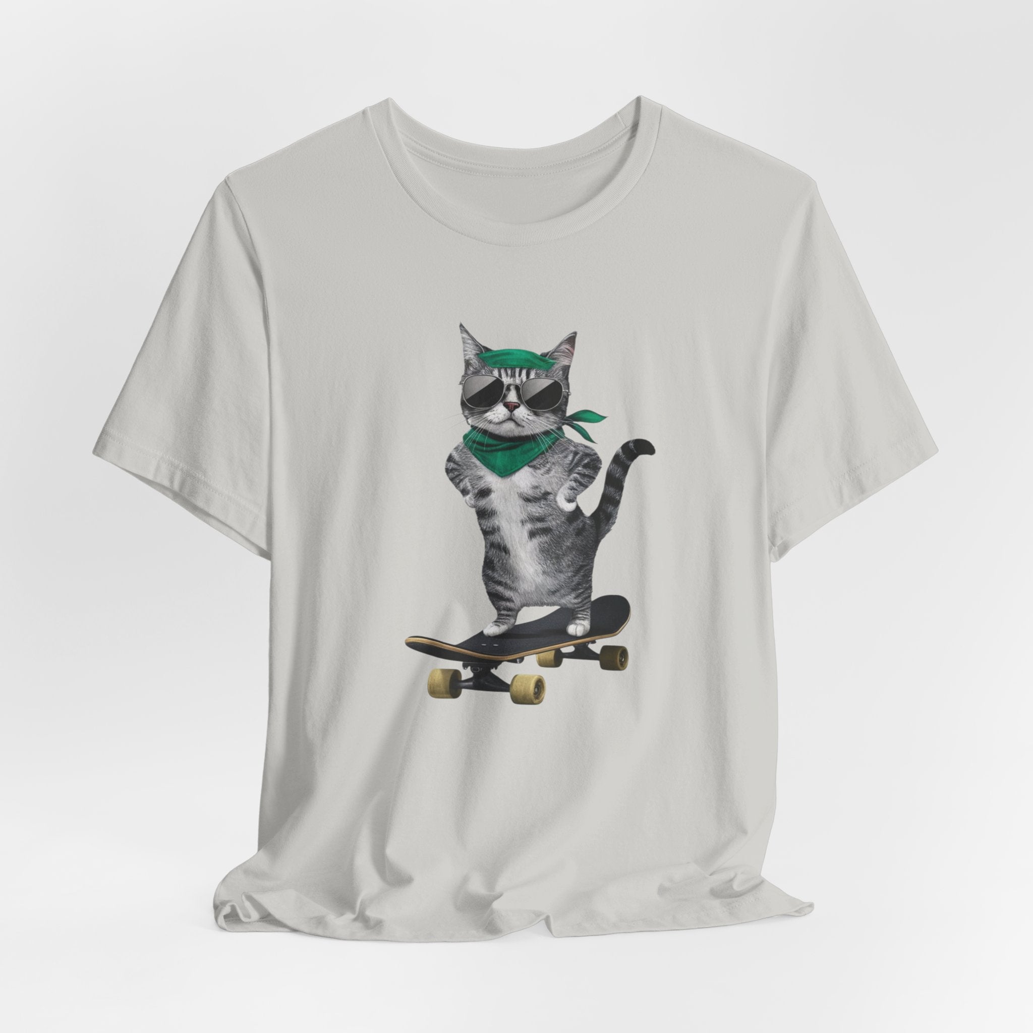 Skateboarding Cat Tee | Cool Cat on Skateboard Shirt