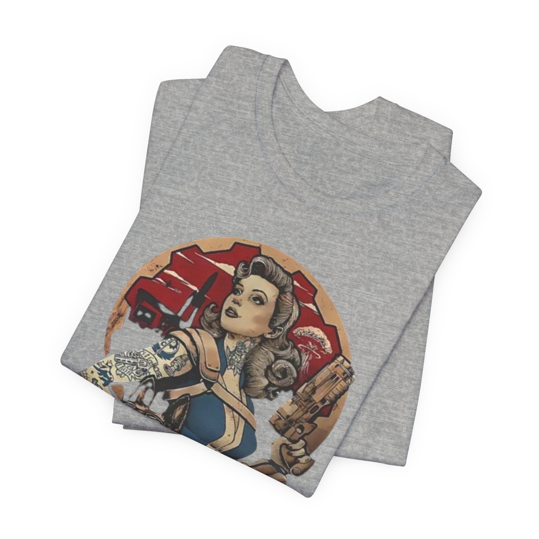 Fallout Pin-Up T‑Shirt — Vintage Vault Girl Retro Video Game Tee