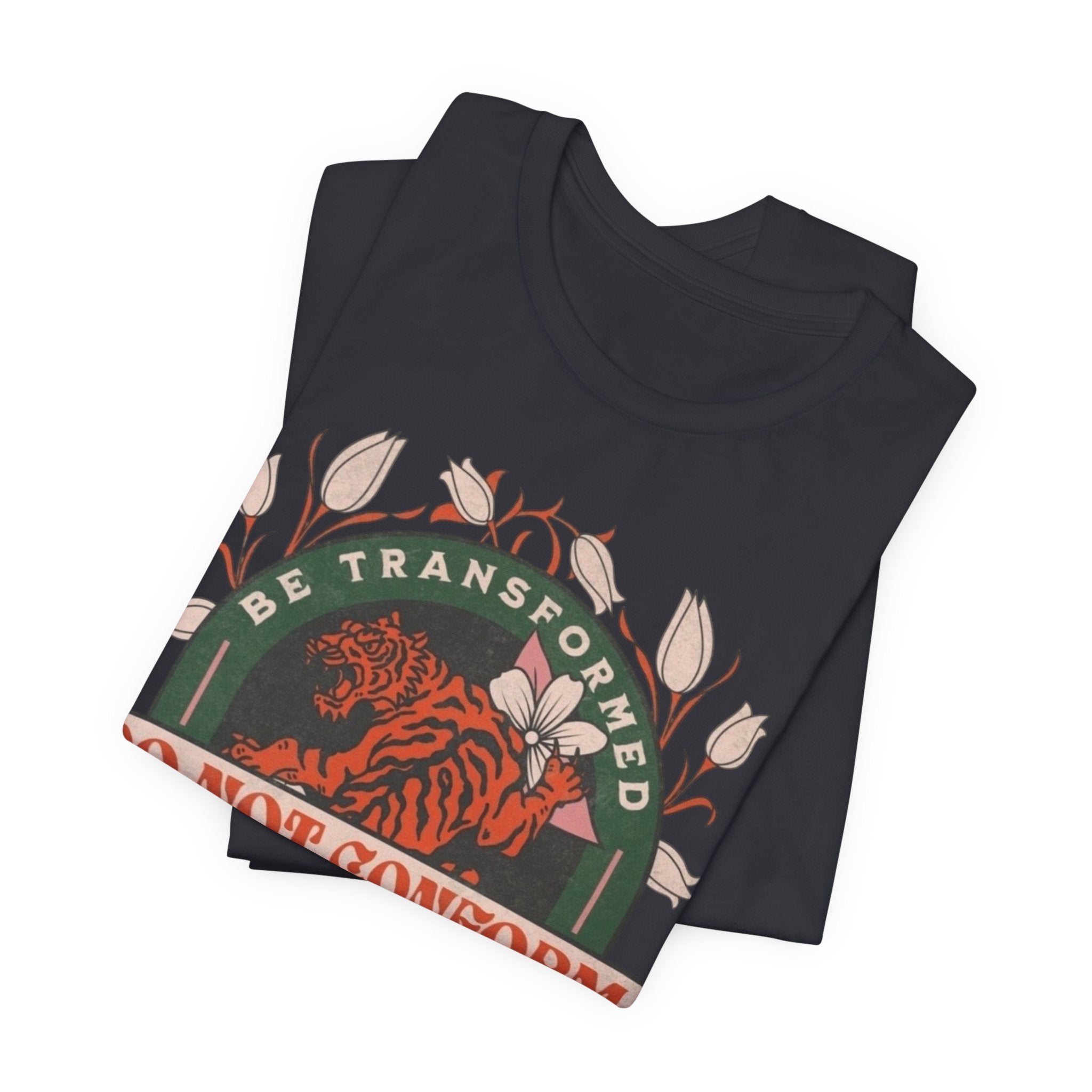 Do Not Conform Christian Floral Tiger Tee | Romans 12:2 Bible Verse