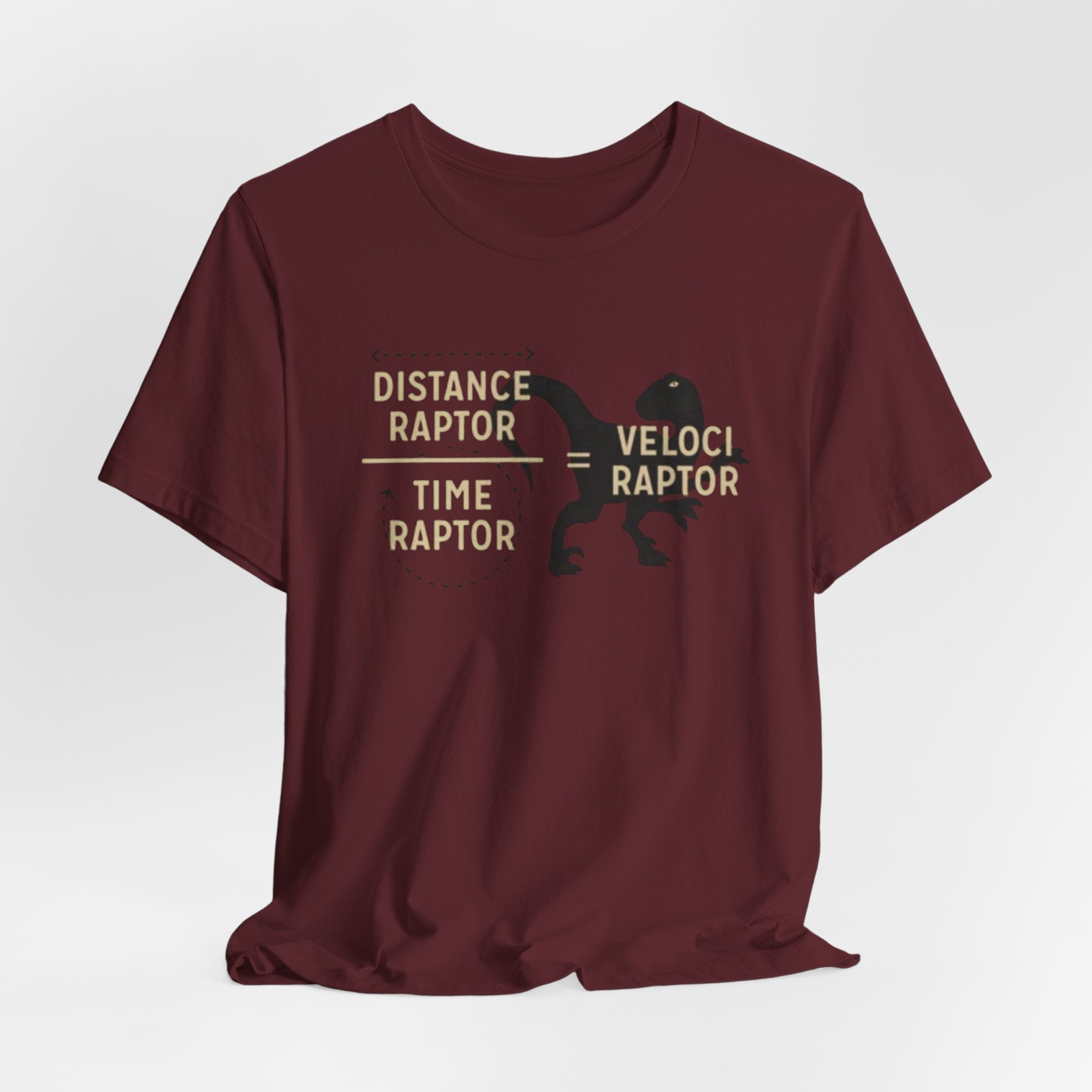 Distance Time Veloci Raptor T-Shirt | Dinosaur Science Humor Tee