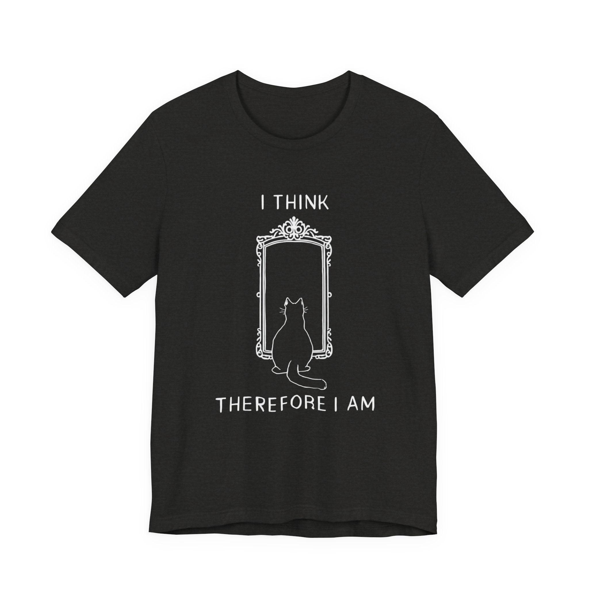 I Think Therefore I Am cat mirror T-Shirt | Cat Philosophy Tee