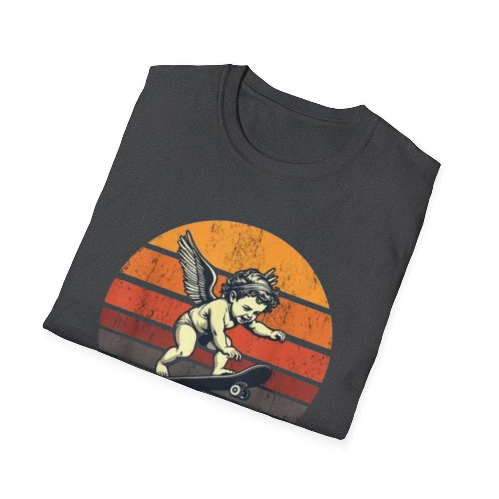 Cupid Stunt Skateboarding Cherub T-Shirt | Retro Sunset Graphic,  Valentines day shirt