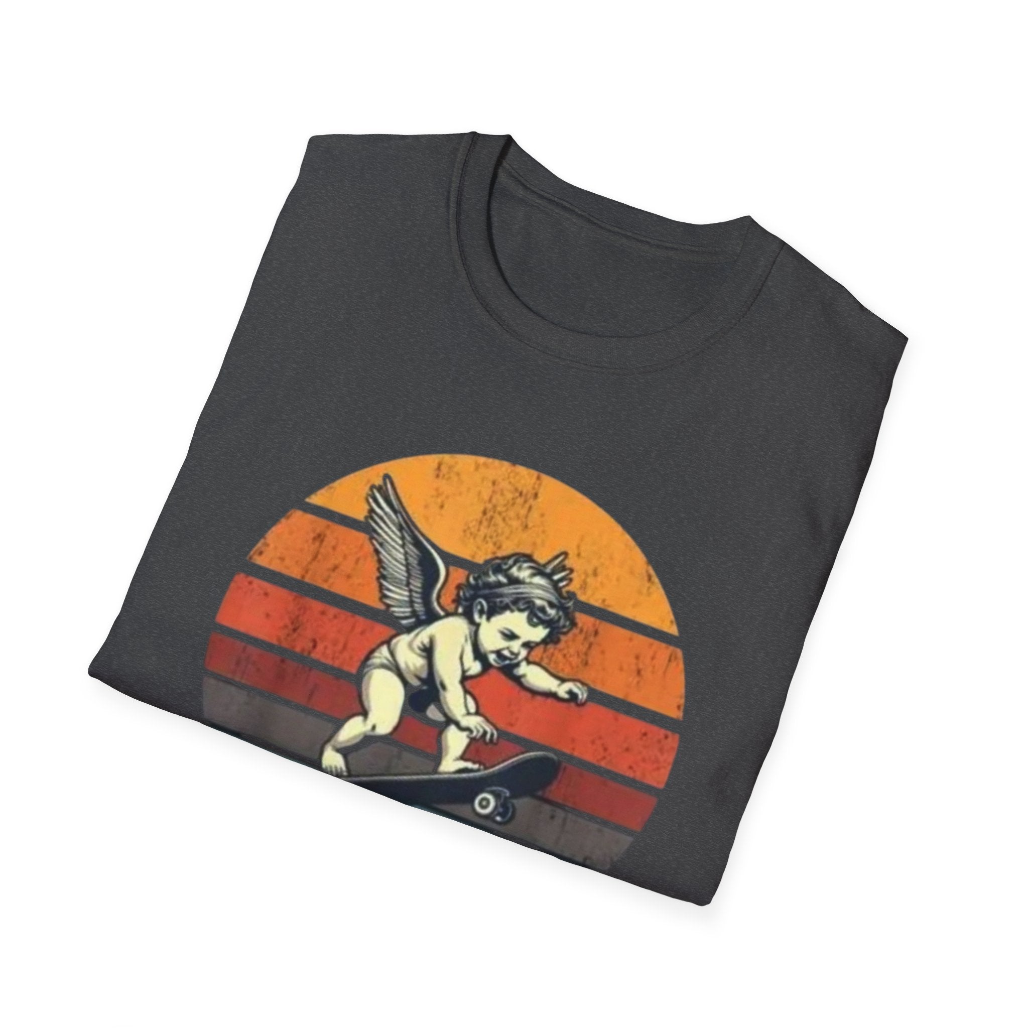 Cupid Stunt Skateboarding Cherub T-Shirt | Retro Sunset Graphic,  Valentines day shirt