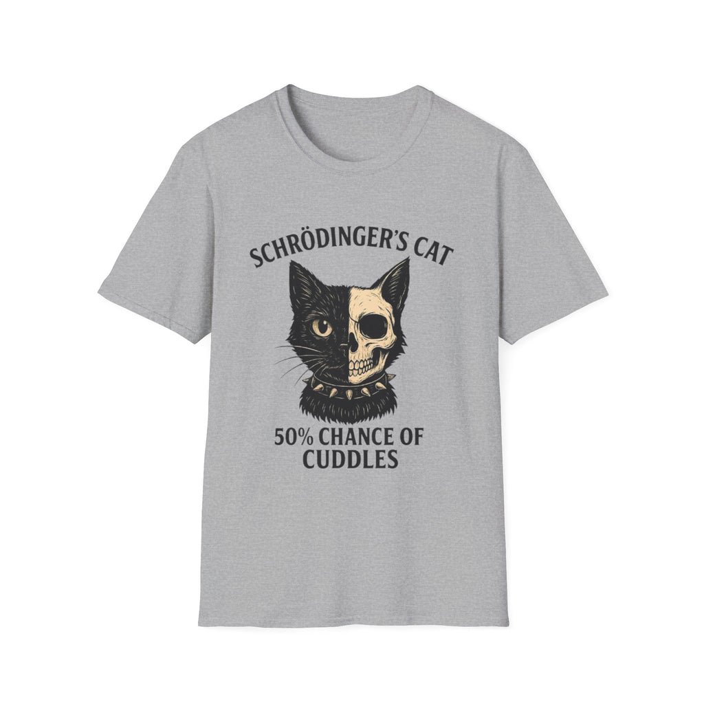 Schrödinger's Cat Funny T-Shirt — Double Split Experiment Cat Tee