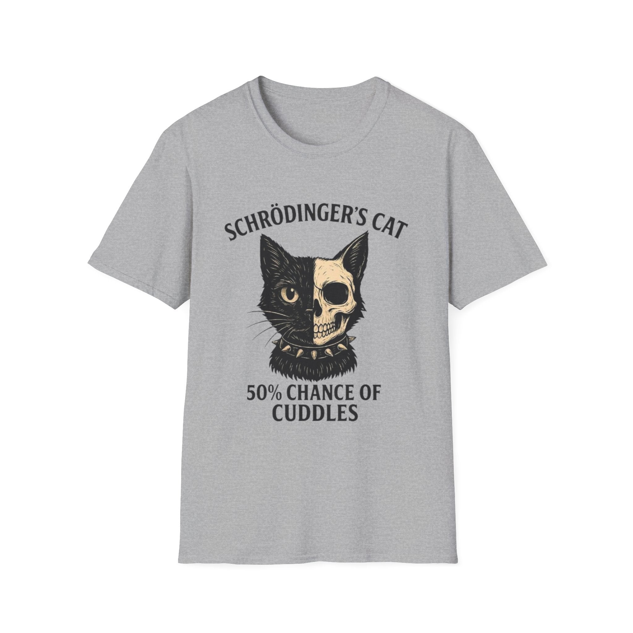 Schrödinger's Cat Funny T-Shirt — Double Split Experiment Cat Tee