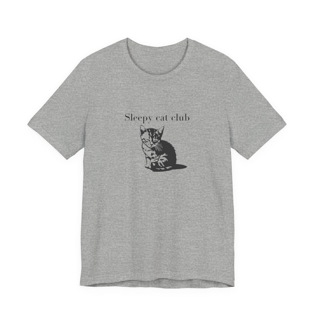 Sleepy Cat Club Tee, Cat Lover Shirt, Unisex Graphic Tee, Gift for Cat Owners, Cute Animal Apparel, Cozy Casual Wear