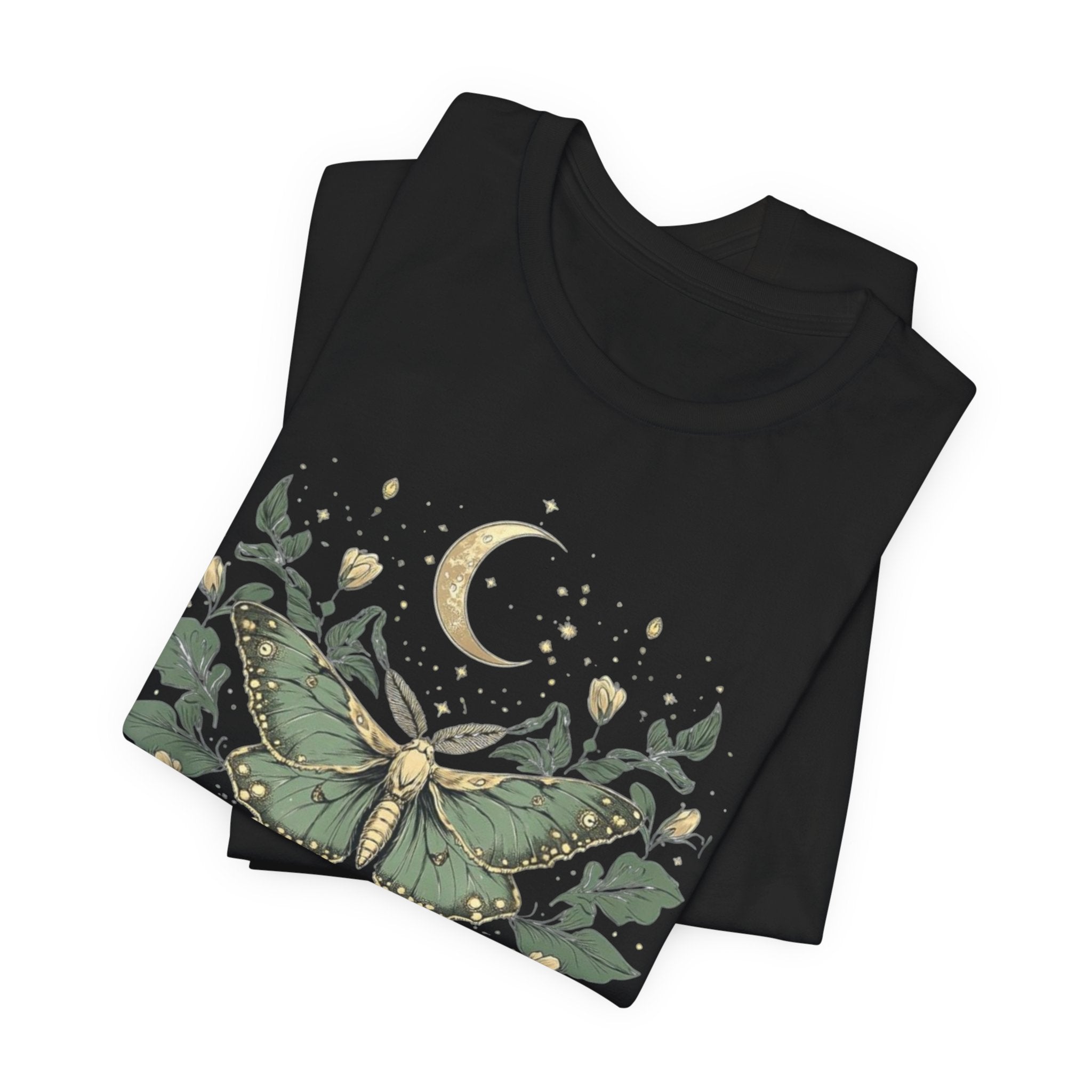 Cottage Core Moth Moon Phases Tee, Goblin Aesthetic Shirt, Unisex Nature T-Shirt, Witchy Boho Top, Lunar Celestial Clothing