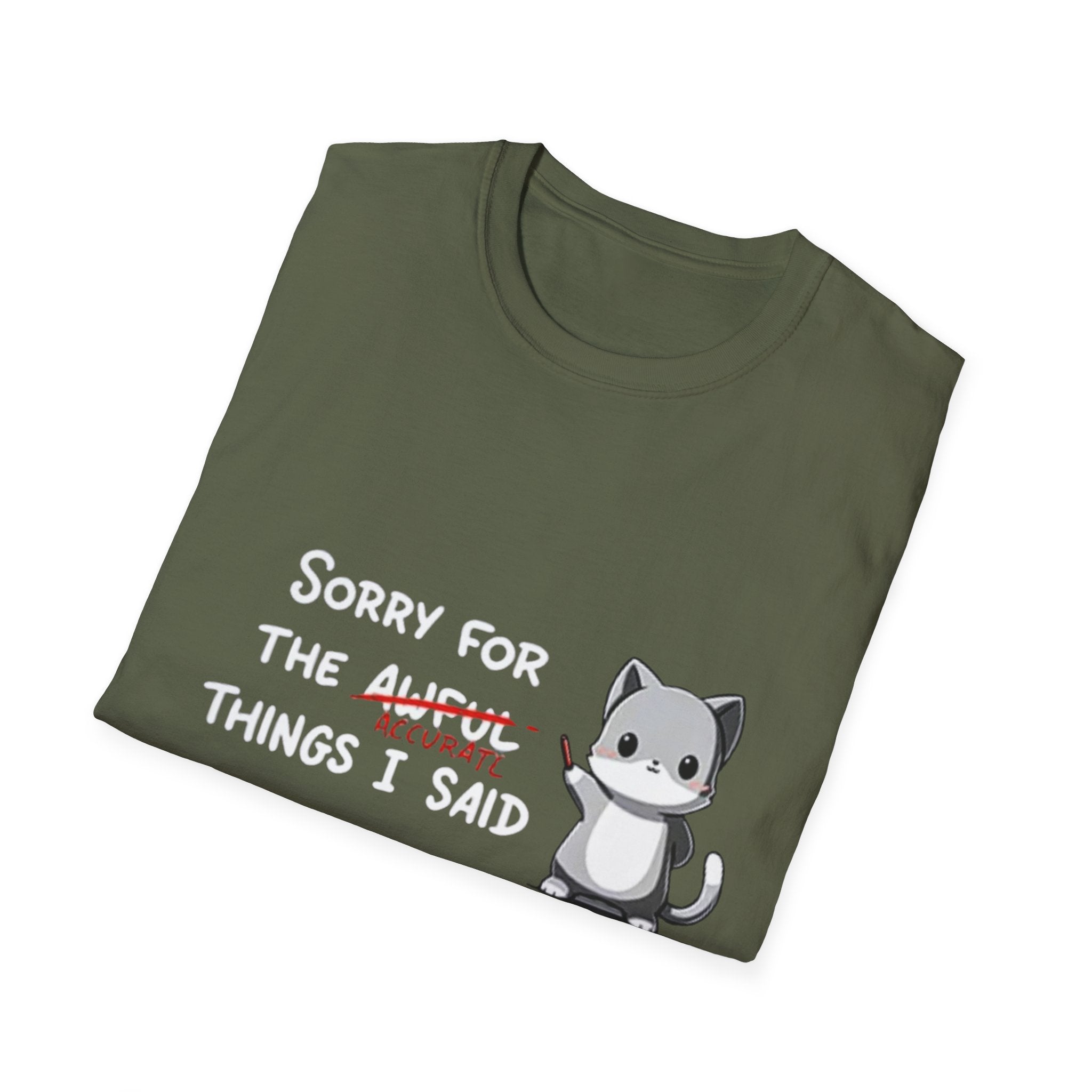 Sorry for the Awful Things I Said Cat T-Shirt | Cute Apology Cat Tee