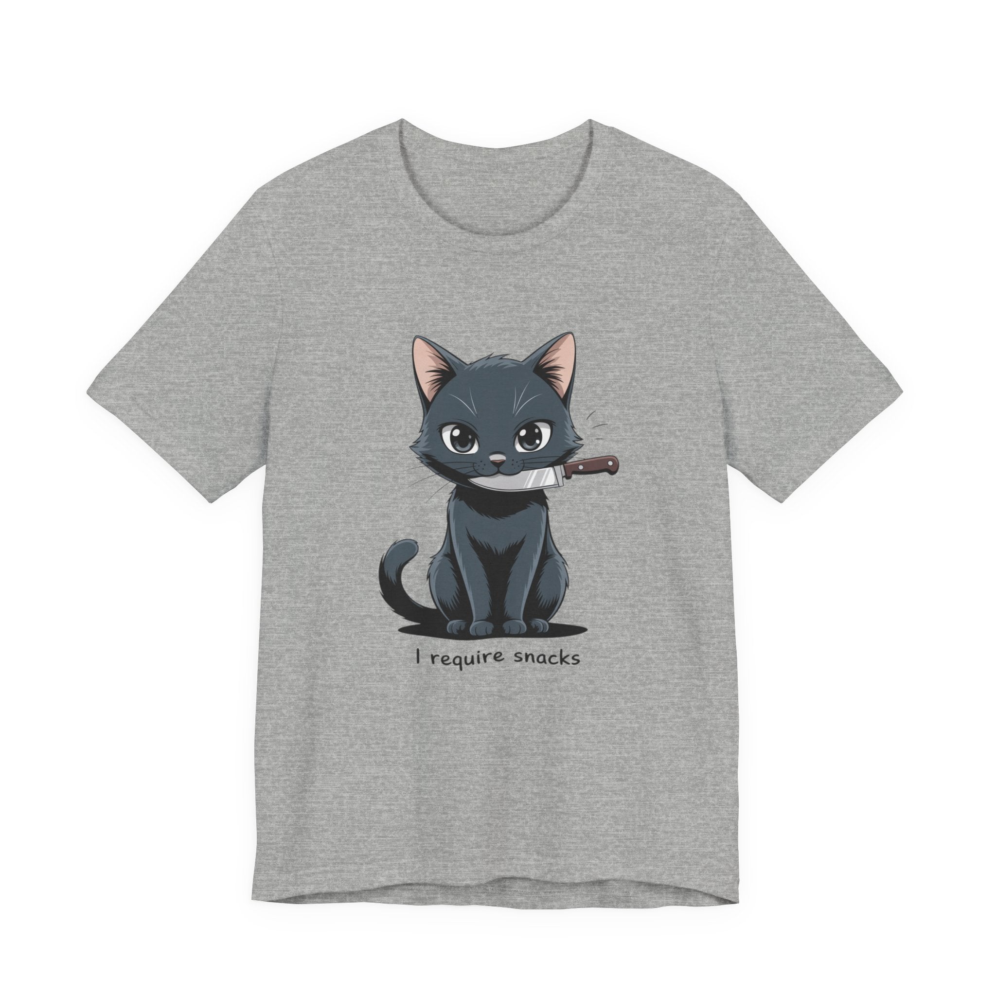 Cute Cat Snack Time Tee, Unisex Cartoon T-Shirt, Pet Lover Gift, Animal Lover Apparel, Funny Cat Shirt, Gift for Cat Owners