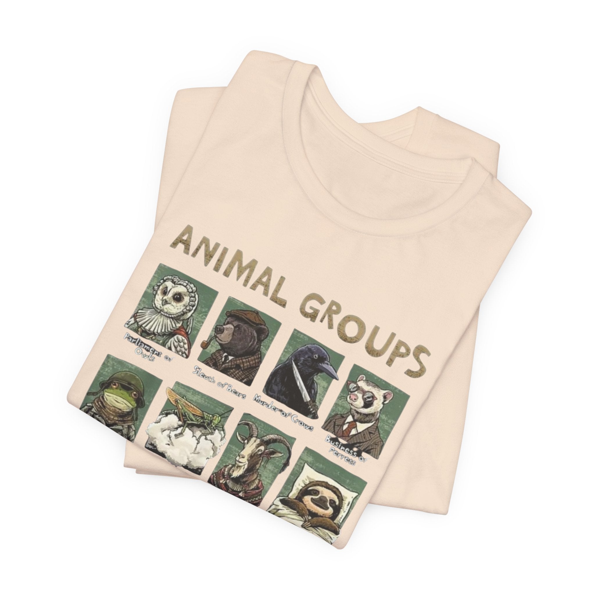 Animal Groups tee | Vintage animal illustrations grid