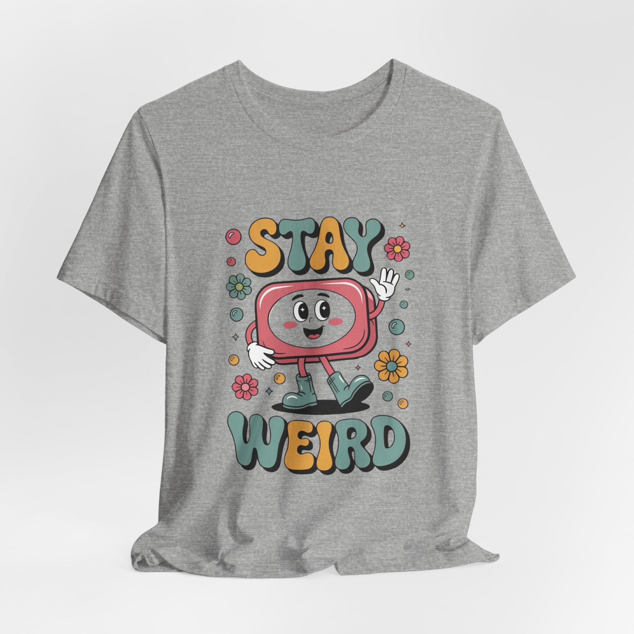 Stay Weird Unisex Jersey Tee - Fun Casual Fashion, Unique Gift, Friendship, Self-Expression, Cool Graphic Shirt