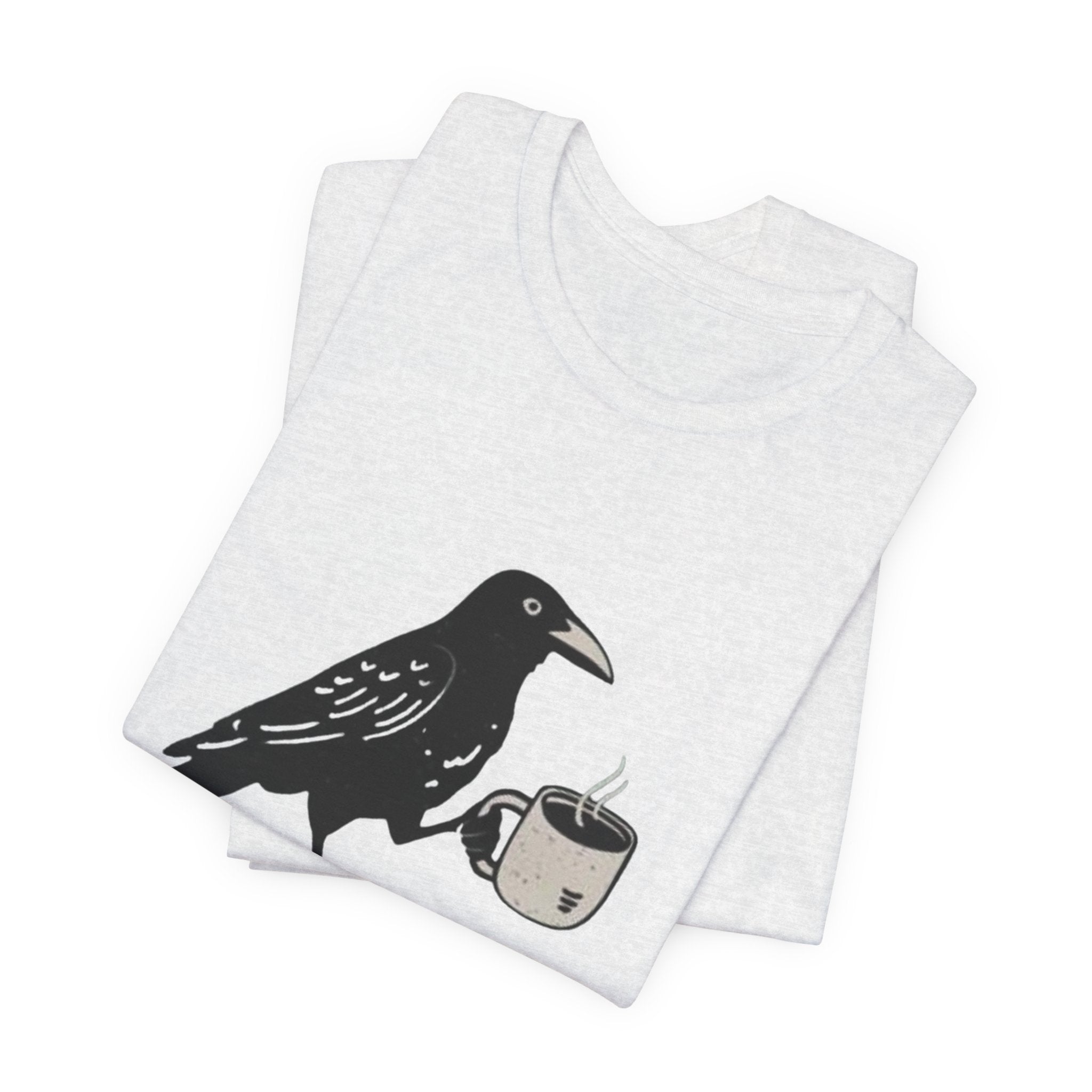 Crow Lover Unisex T-Shirt, Edgar Allen Poe Tee, Coffee Shirt, Bird Watching Top, Gothic Clothing