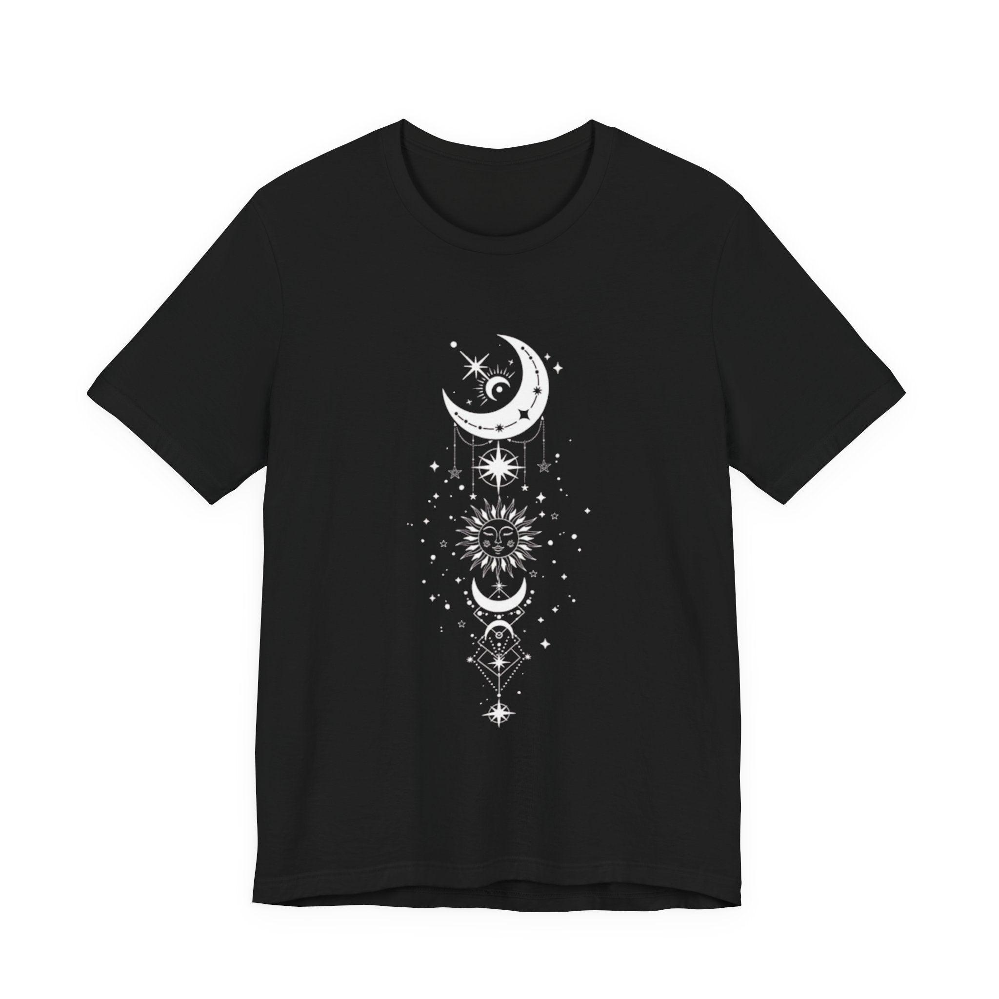Celestial Moon Phase Tee, Unisex Graphic T-Shirt, Astrology Gift, Horoscope Apparel, Boho Style Top, Spiritual Wear