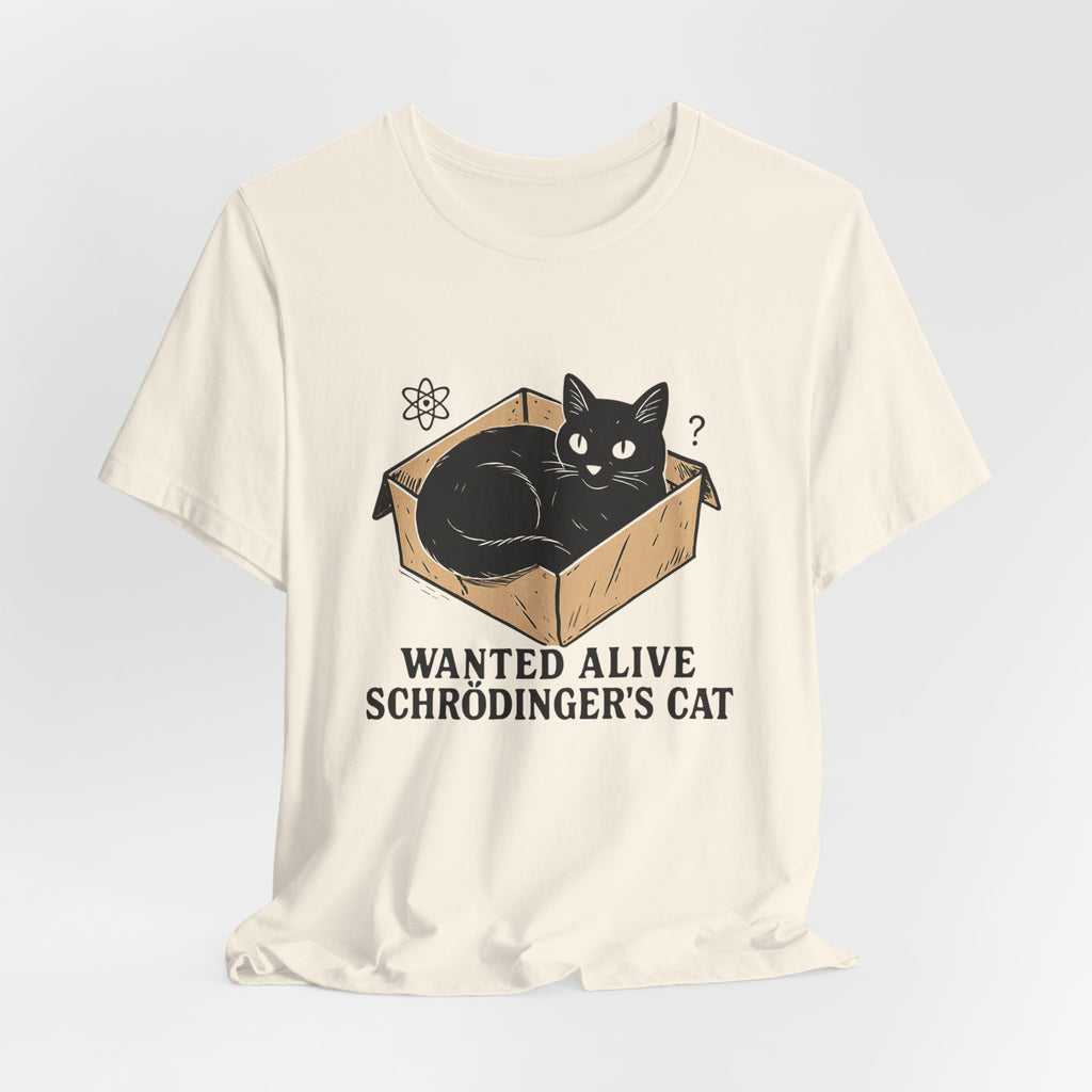 Schrödinger's Cat in Box Tee | Wanted Alive Cat Illustration