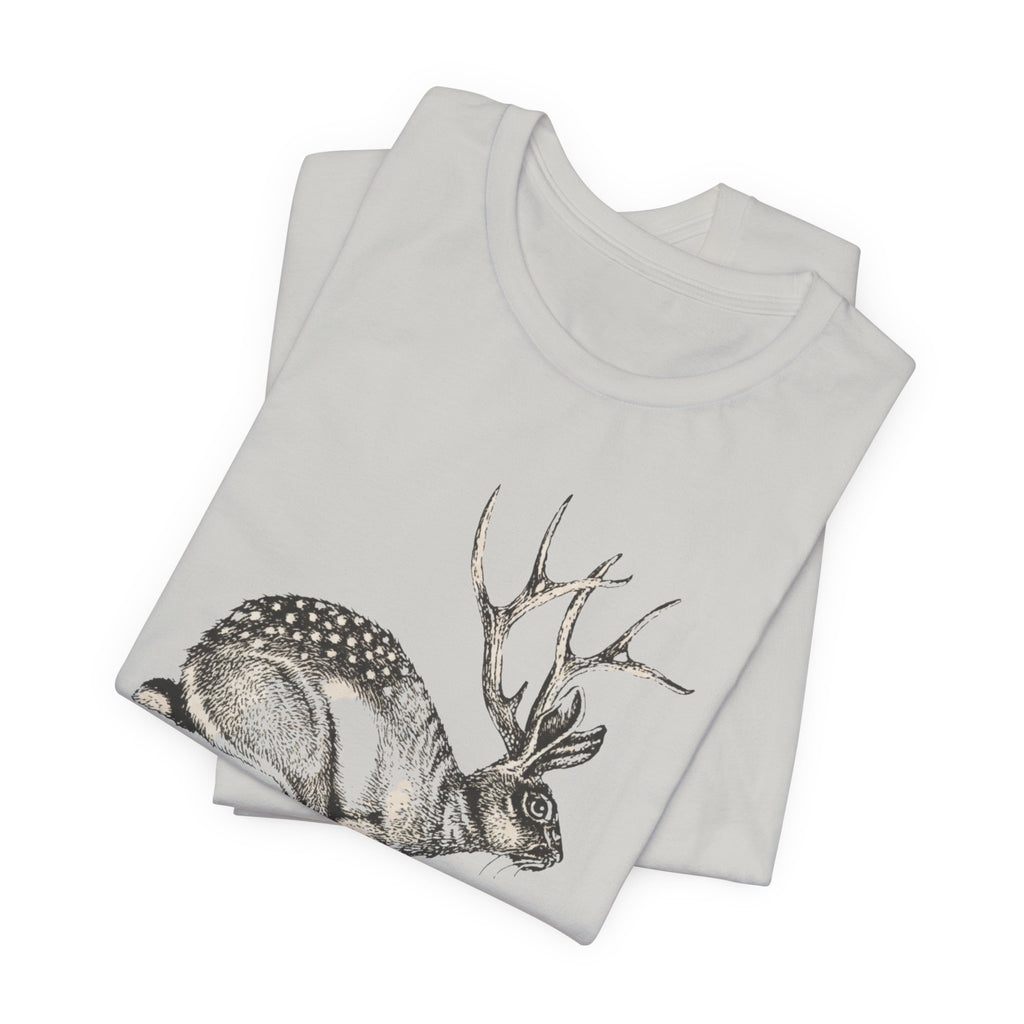 Gravity is a myth tee| hand -Drawn Jackalope Art, Script Motto