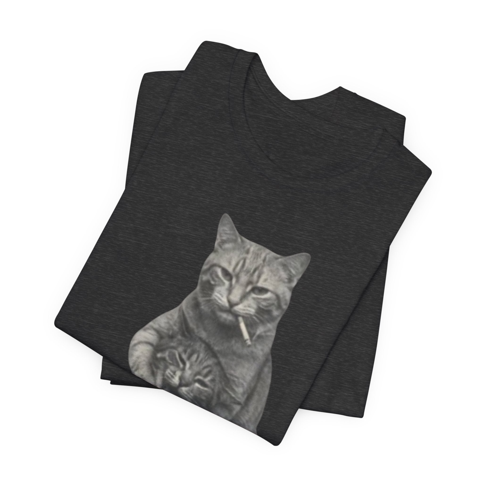 Cat Hug T-Shirt — Cute Vintage Cat Illustration Tee
