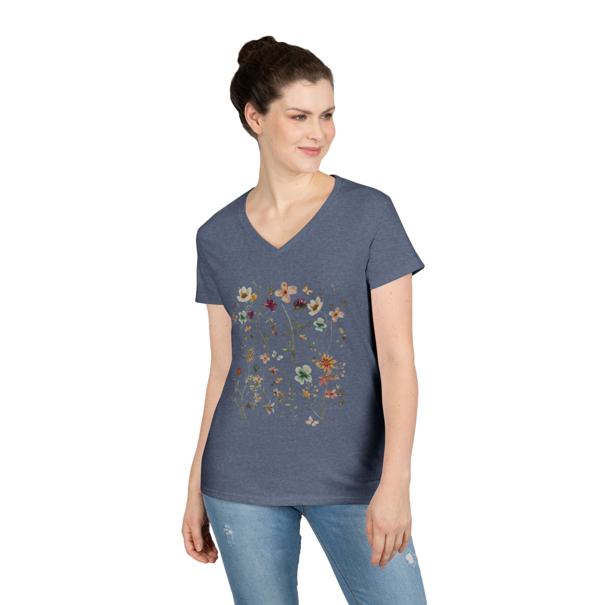 Floral Meadow V-Neck Tee