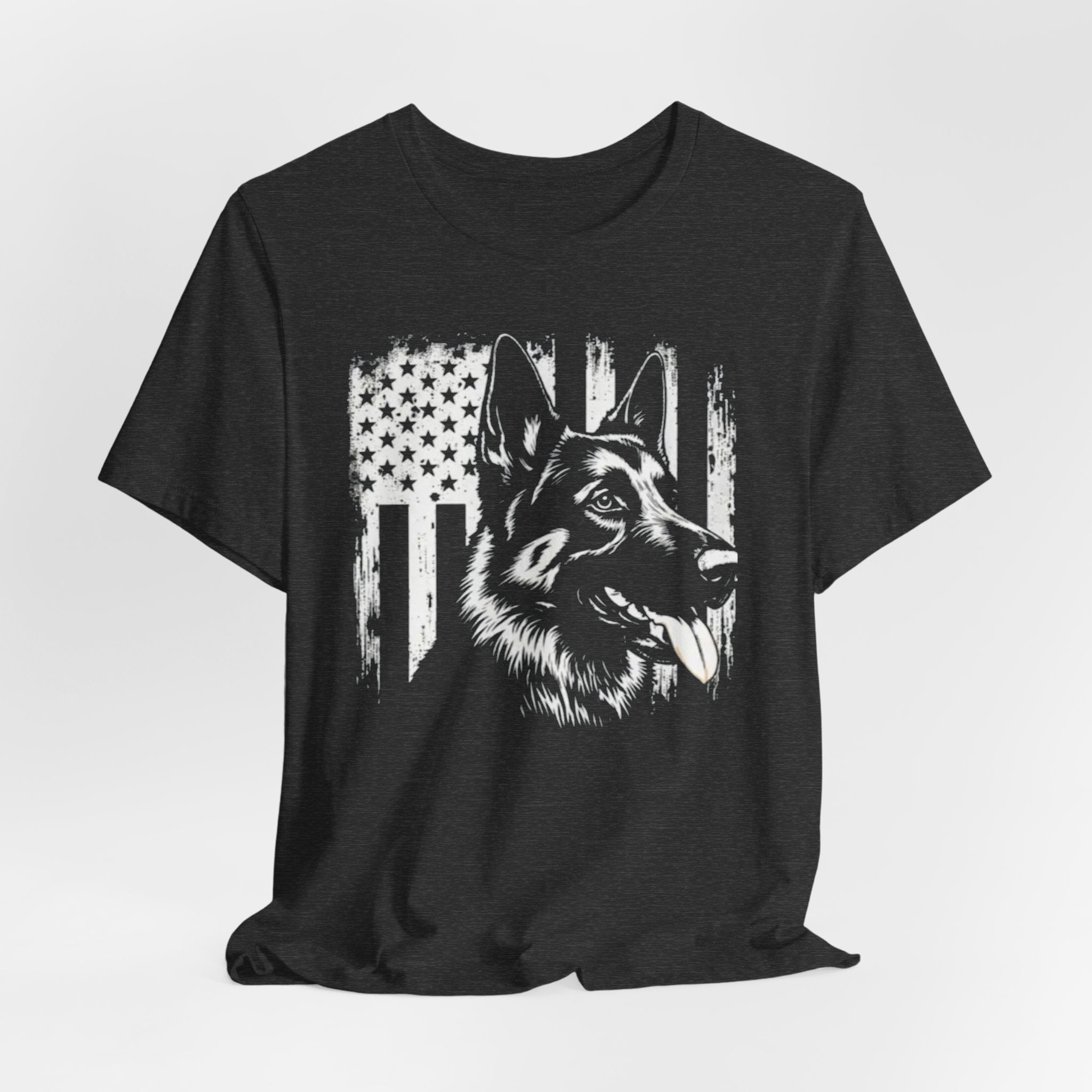 German Shepherd American Flag T‑Shirt — Patriotic K9 Tee