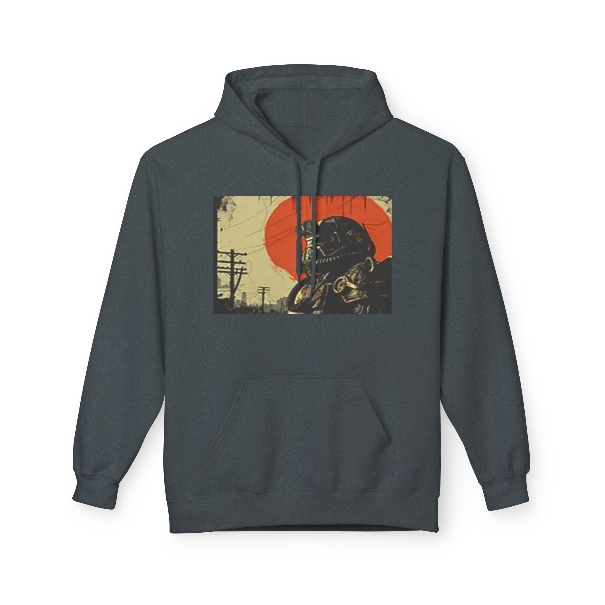 Vintage Biker Skull Hoodie , Fallout Hoodie— Sunset Rider Graphic Pullover