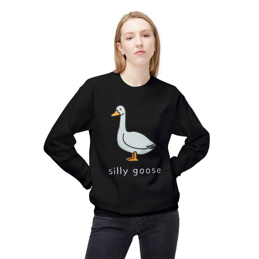 Silly Goose Illustration Sweatshirt | Cute Duck Cartoon Crewneck