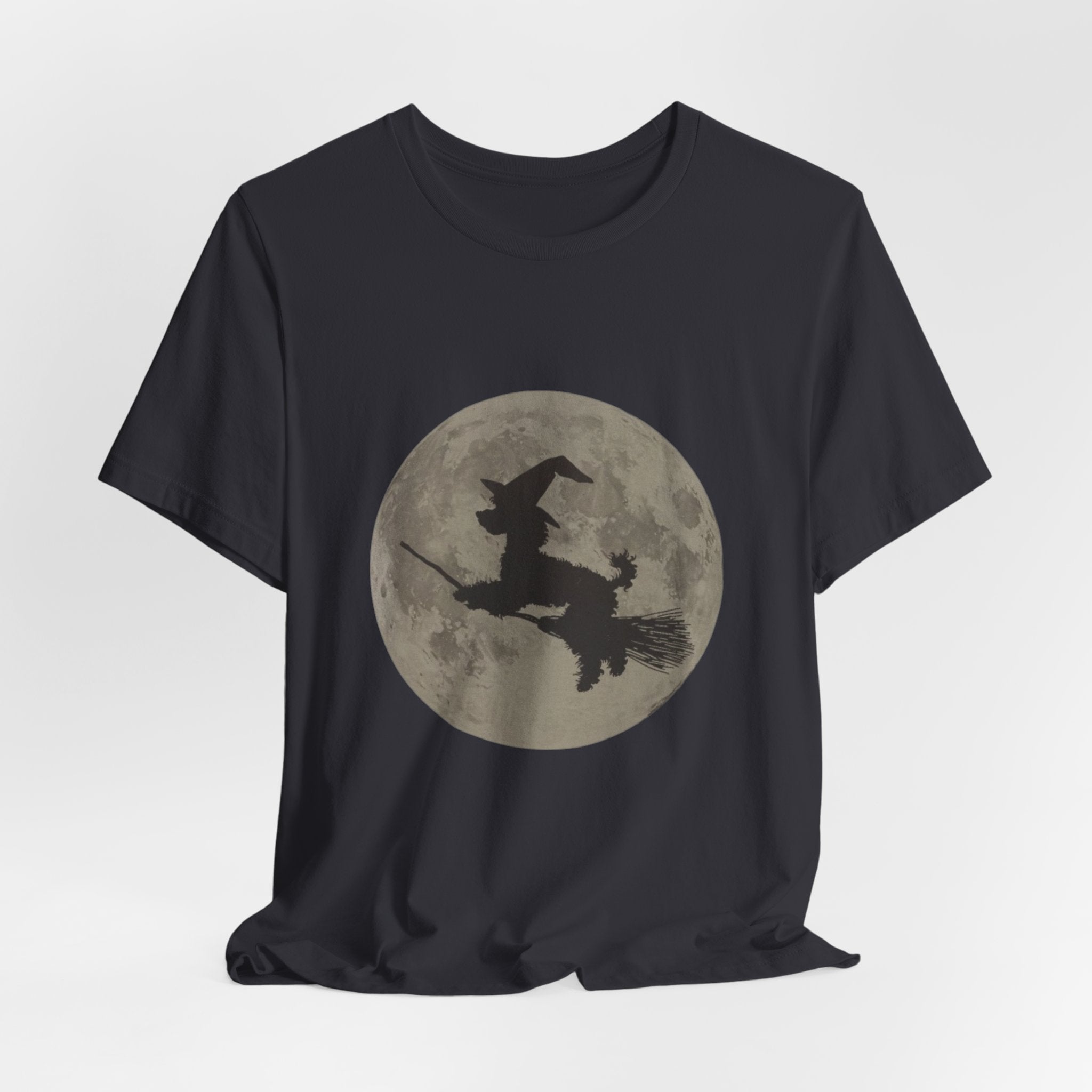 Poodle tee, Witchy Moon Graphic Tee, Spooky Halloween Shirt, Unisex Tee for Fall, Witch Costume Top, Magical Gift for Her