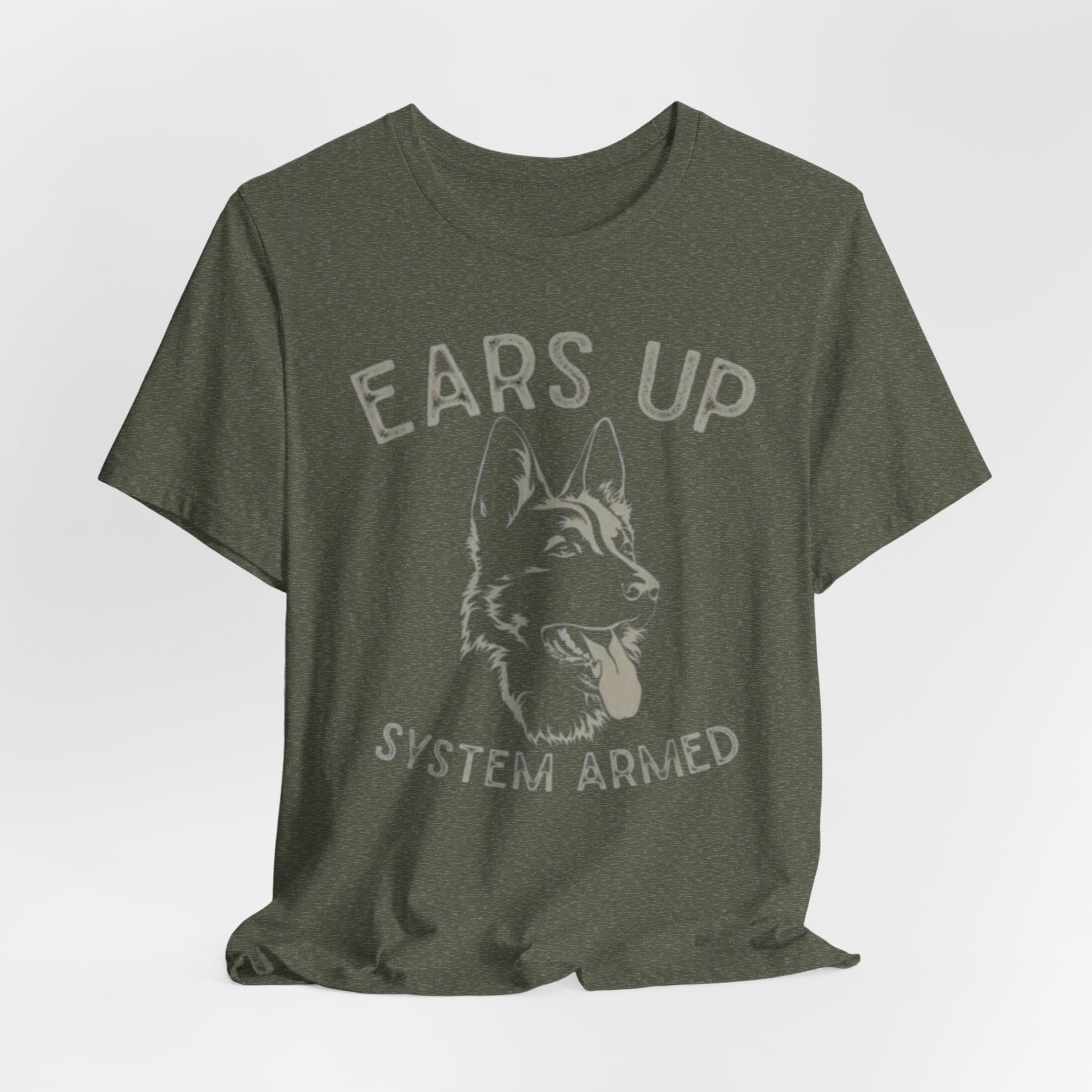 German Shepherd  Ears Up K9 Graphic Tee — "System Armed" German Shepherd Dog Shirt