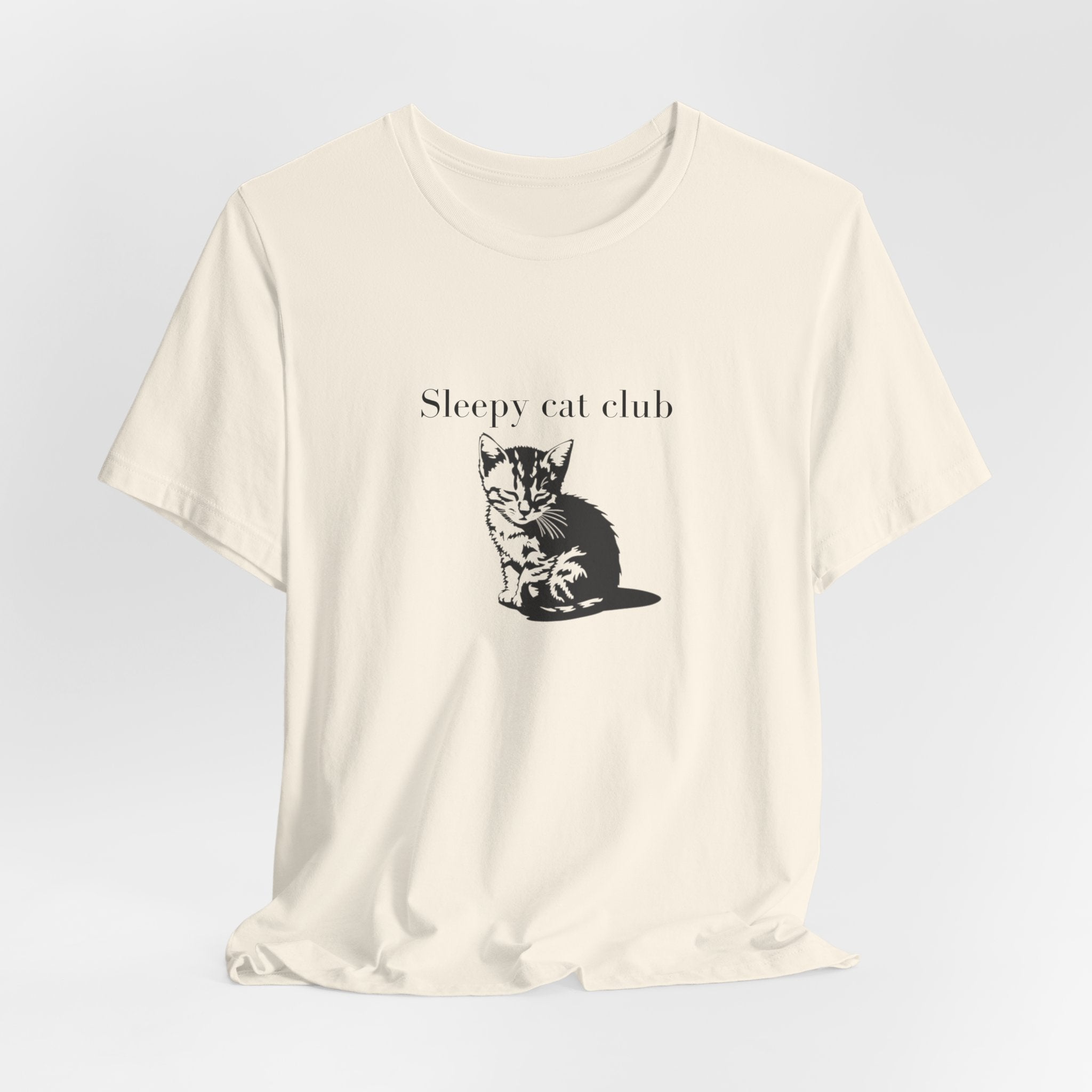 Sleepy Cat Club Tee, Cat Lover Shirt, Unisex Graphic Tee, Gift for Cat Owners, Cute Animal Apparel, Cozy Casual Wear