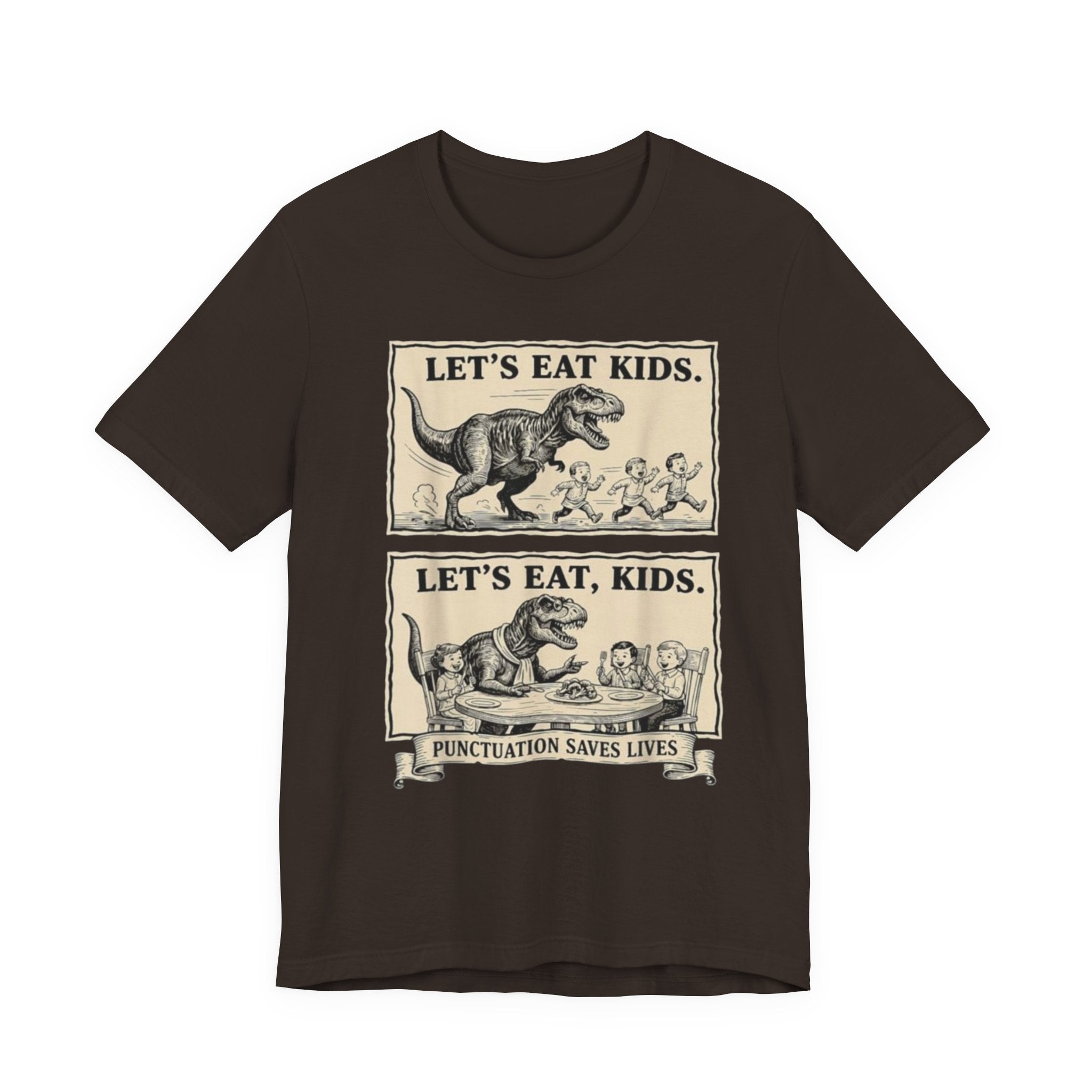 Punctuation Saves Lives comic panel Tee | Let's eat kids, Let's eat, kids design, English Teacher shirt