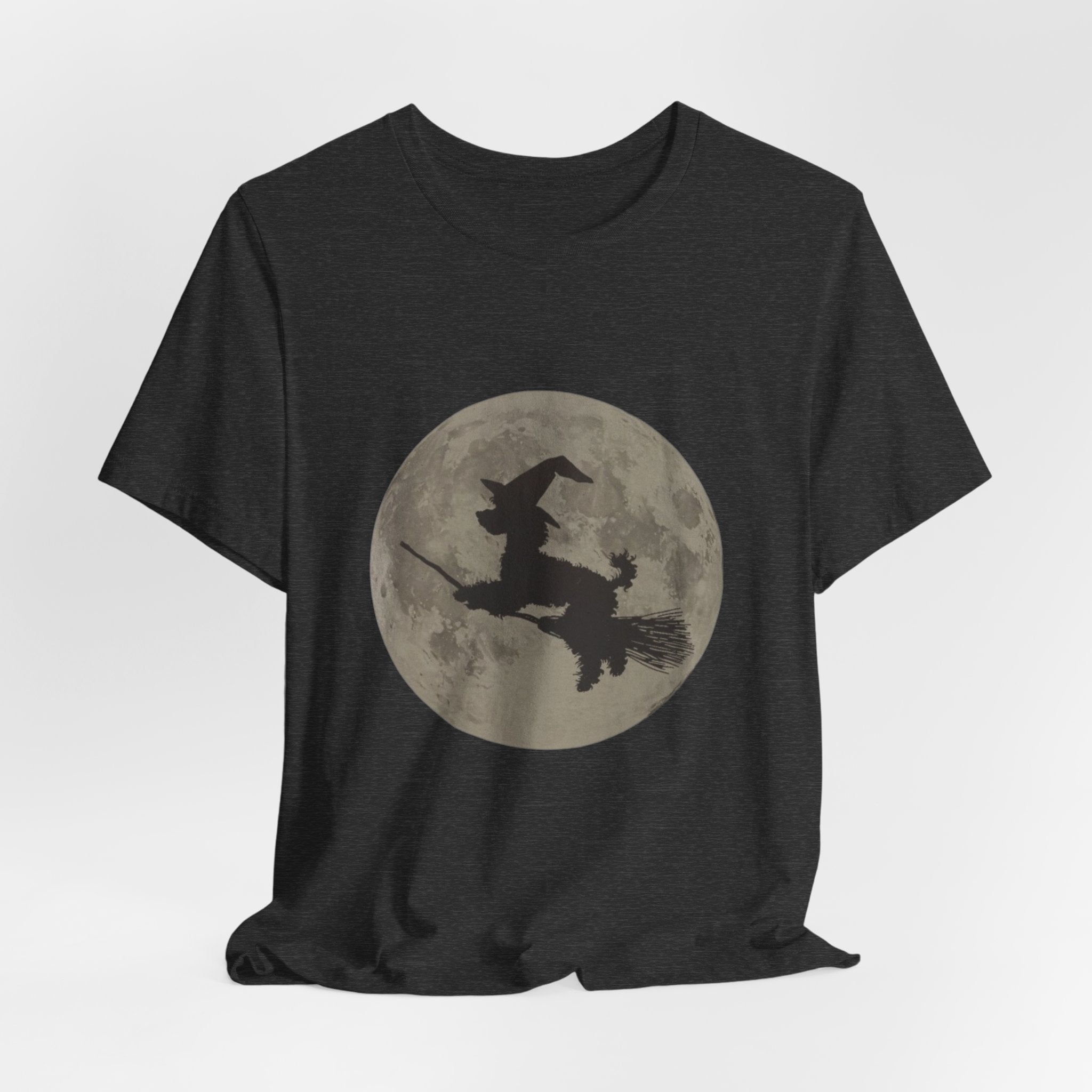 Poodle tee, Witchy Moon Graphic Tee, Spooky Halloween Shirt, Unisex Tee for Fall, Witch Costume Top, Magical Gift for Her