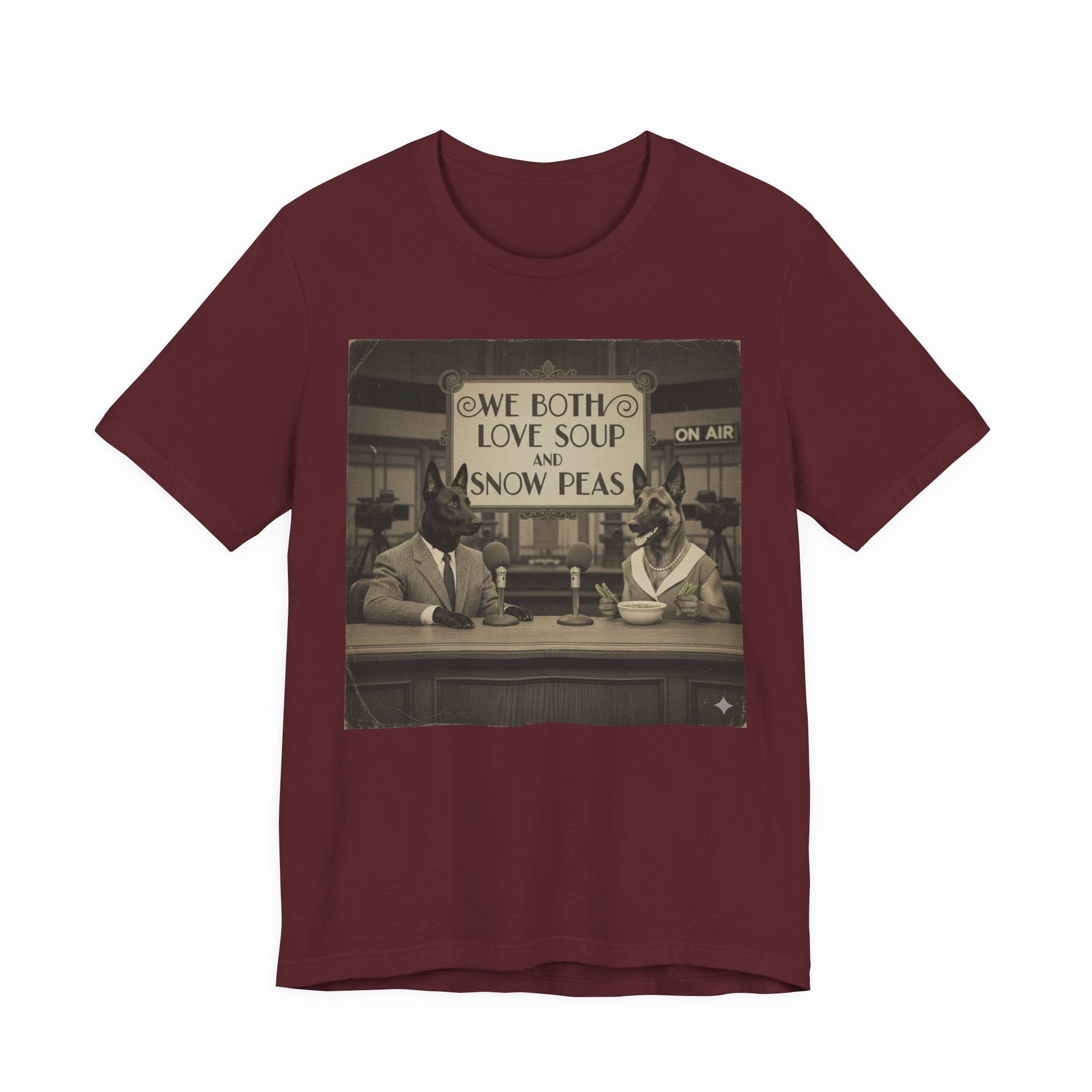 Best In Show quote tee, Vintage Radio Hosts 'We Both Love Soup and Snow Peas' T-Shirt
