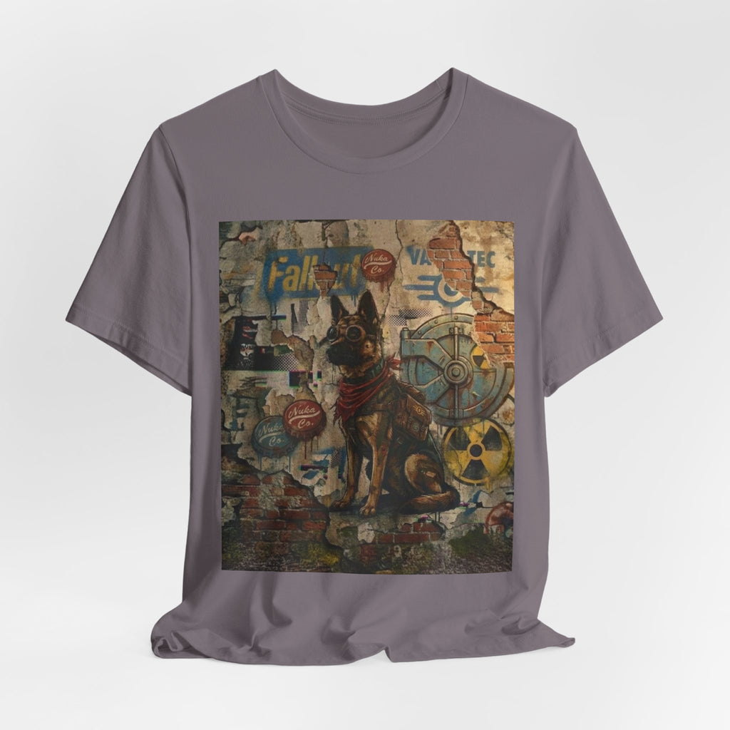 Fallout Dog Street Art T‑Shirt — Retro Post‑Apocalyptic Graffiti Tee