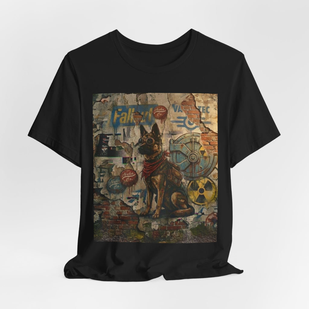Fallout Dog Street Art T‑Shirt — Retro Post‑Apocalyptic Graffiti Tee