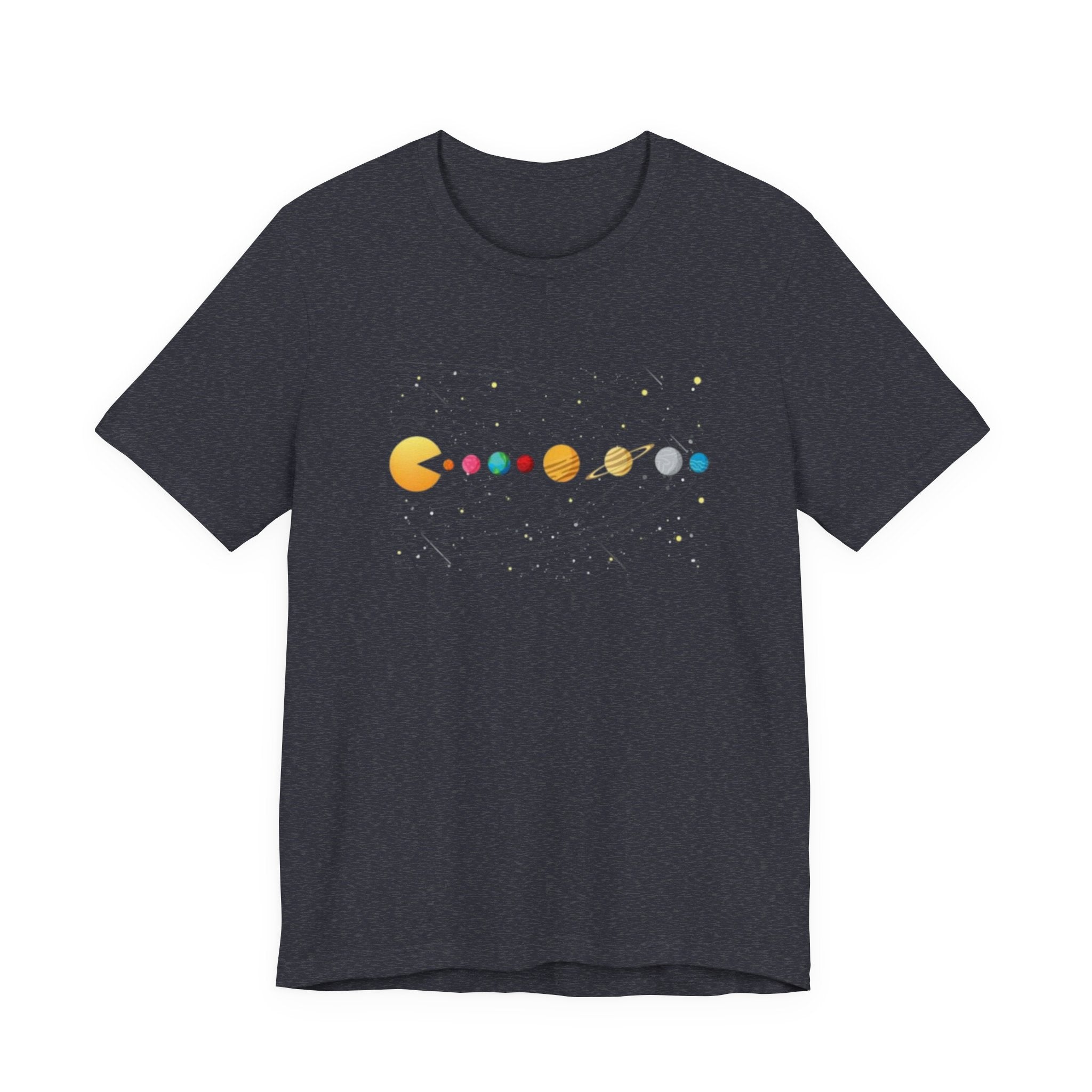Pac-Man Solar System T-Shirt | Retro Arcade Planets Tee