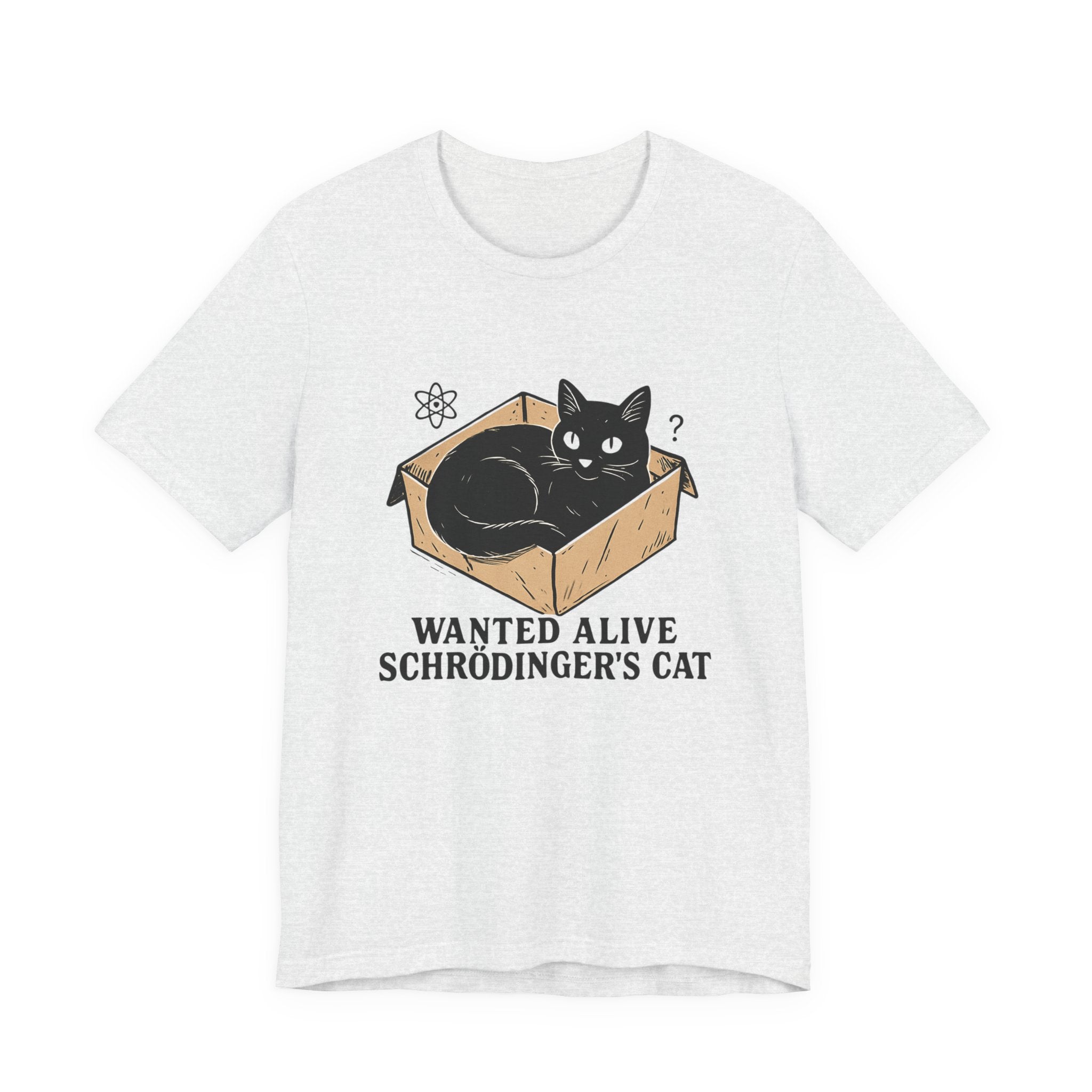 Schrödinger's Cat in Box Tee | Wanted Alive Cat Illustration