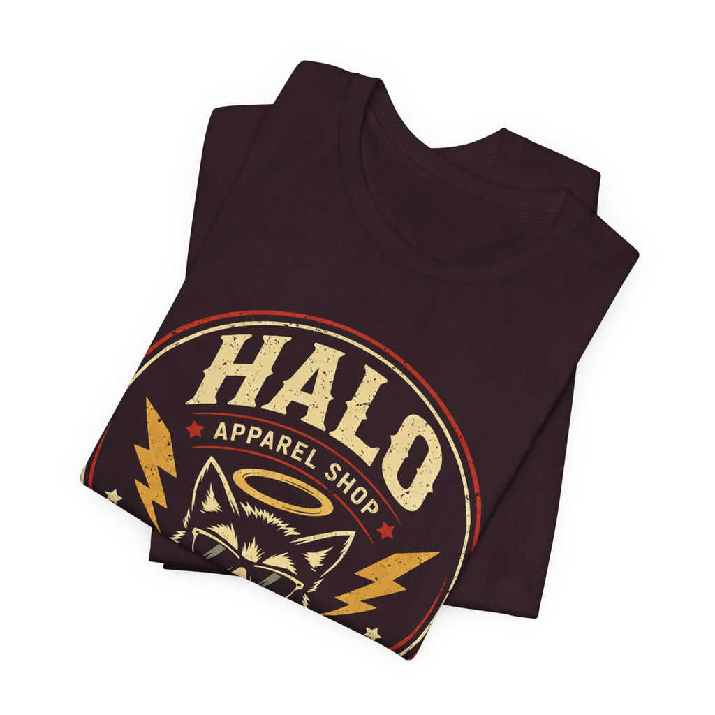 Halo Cat Graphic Tee — "Wear Your Attitude" Vintage Rock T-Shirt