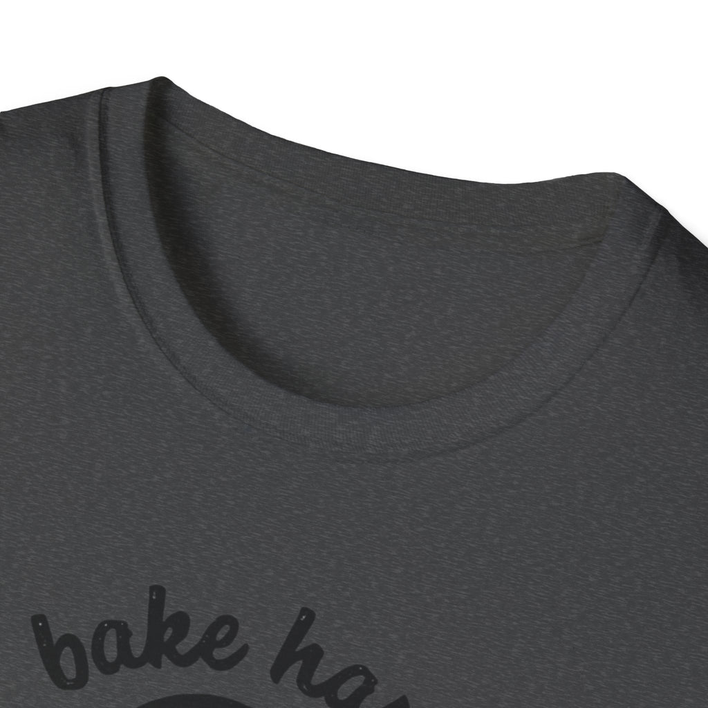 Bake Hard or Go Home T-Shirt | Skull Baker, Rolling Pin & Whisk Design
