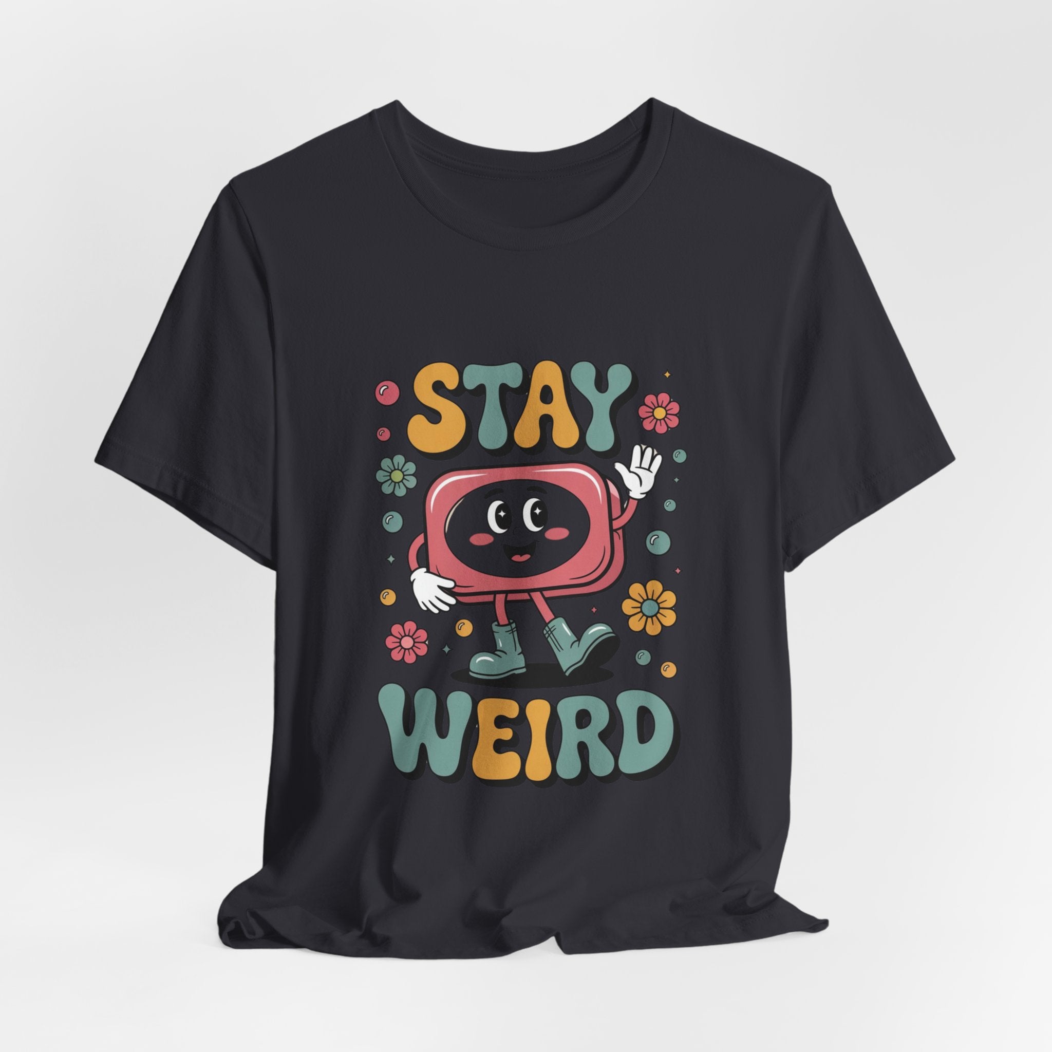 Stay Weird Unisex Jersey Tee - Fun Casual Fashion, Unique Gift, Friendship, Self-Expression, Cool Graphic Shirt