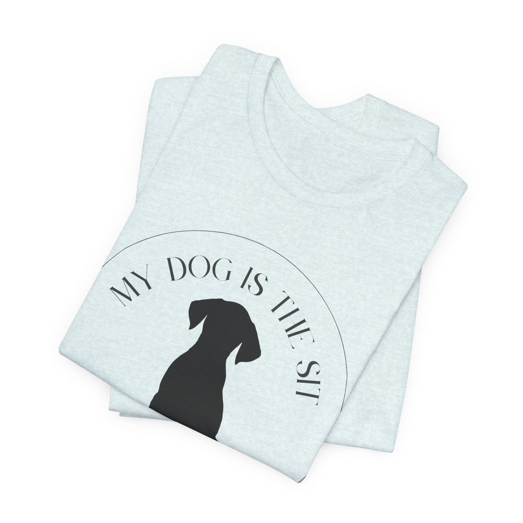 Funny Dog Lover Tee, Unisex T-Shirt, Dog Owner Gift, Sit Stay Shirt, Best Dog Ever, Short Sleeve Top
