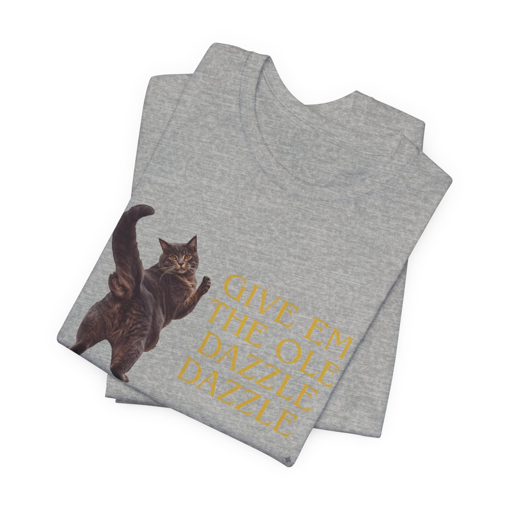 Give 'Em the Ole Dazzle Dazzle Cat T-Shirt | Retro Cat Illustration